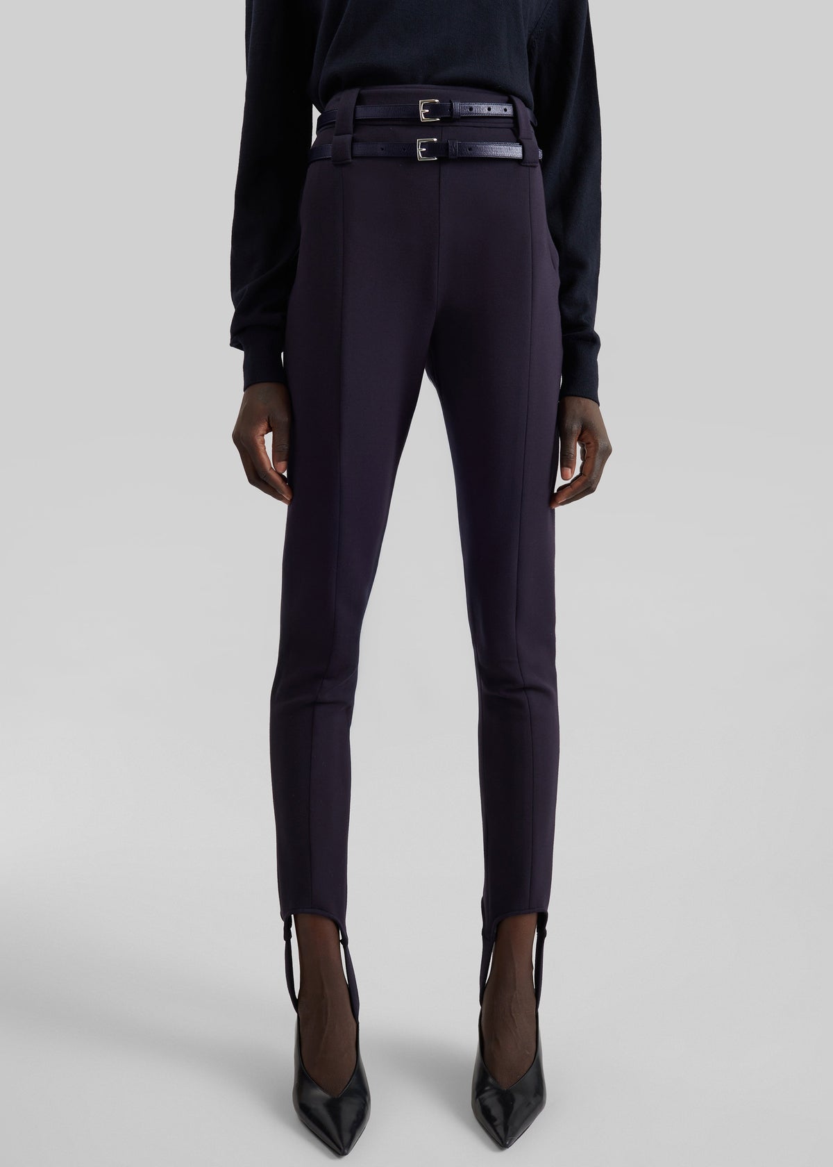 Cintura Jessie in pelle - Blu navy scuro