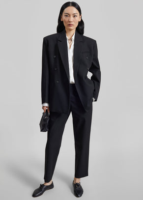 Jet Slim Tailored Trousers - Black/White Pinstripe