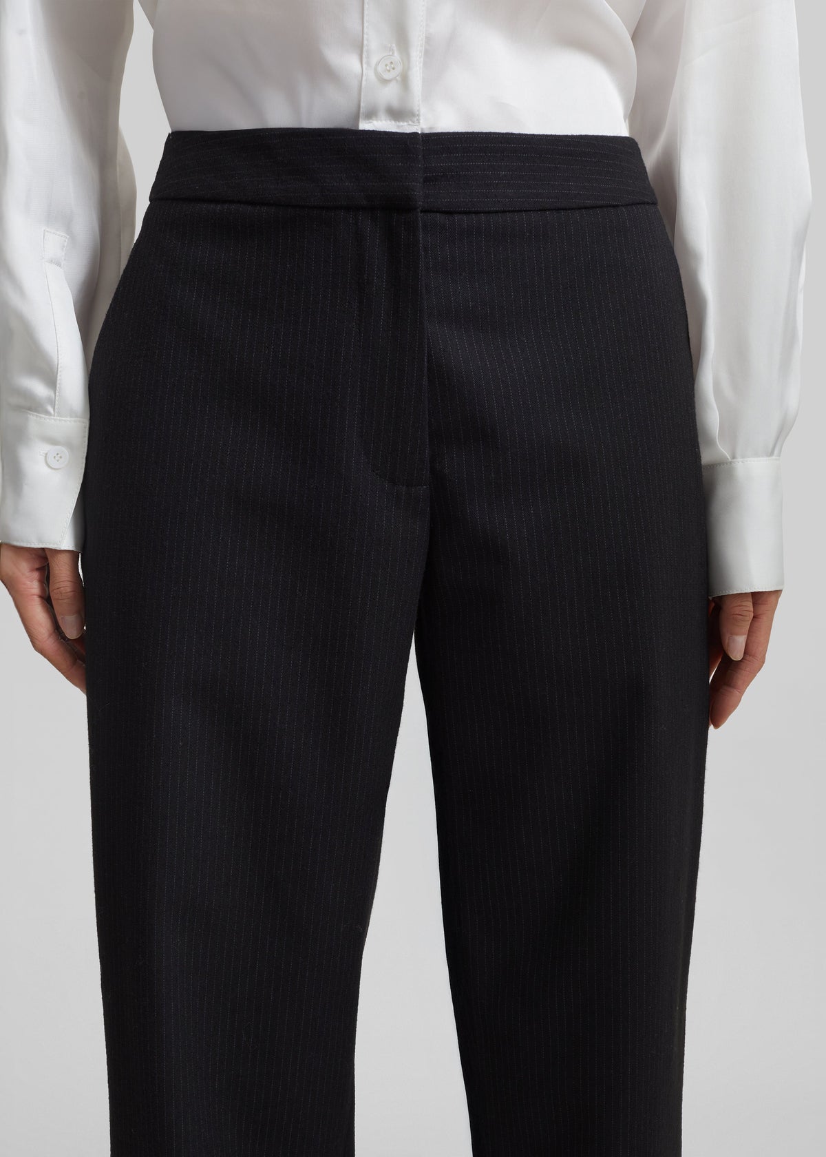 Jet Slim Tailored Trousers - Black/White Pinstripe - 4