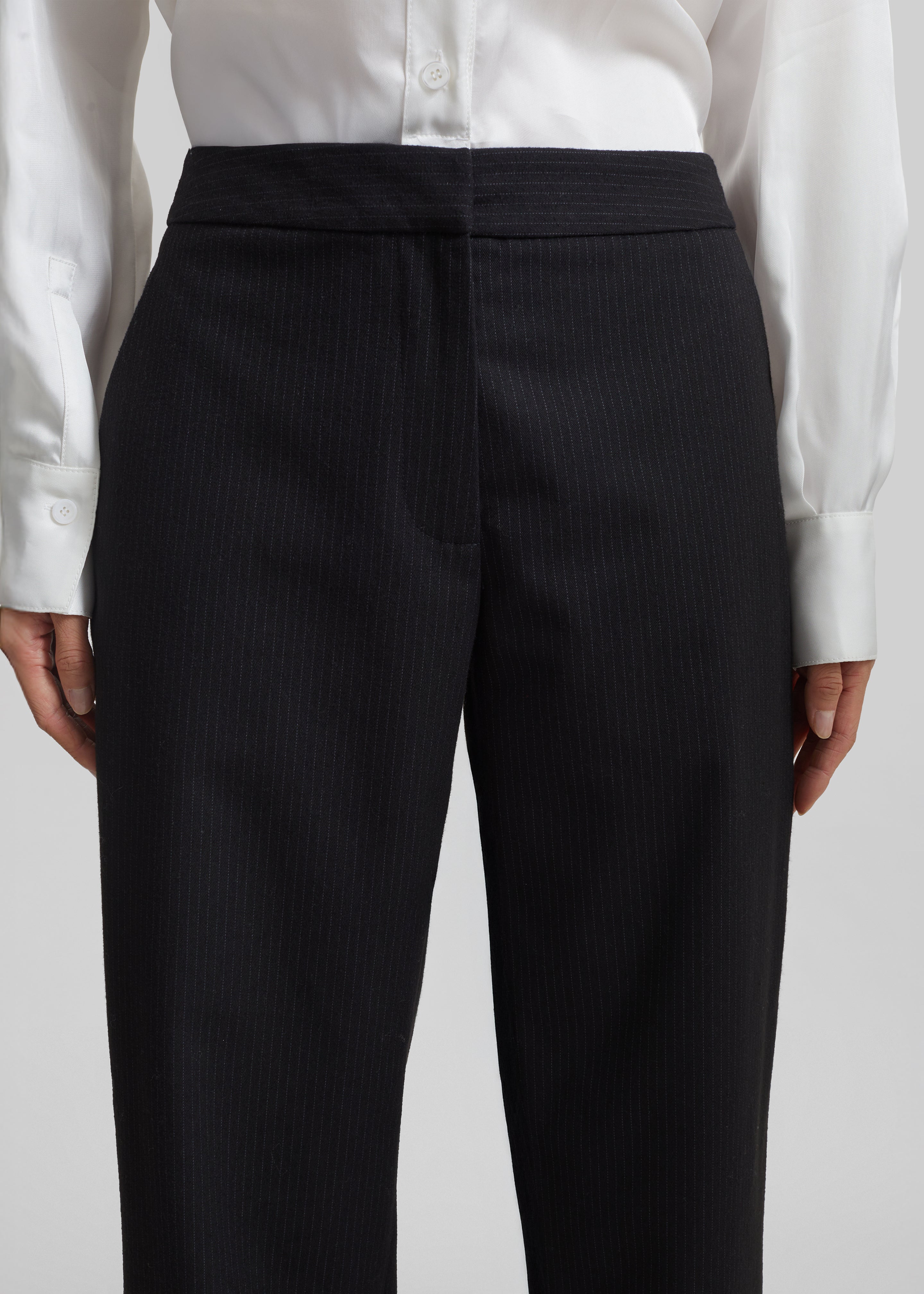 Jet Slim Tailored Trousers - Black/White Pinstripe - 4