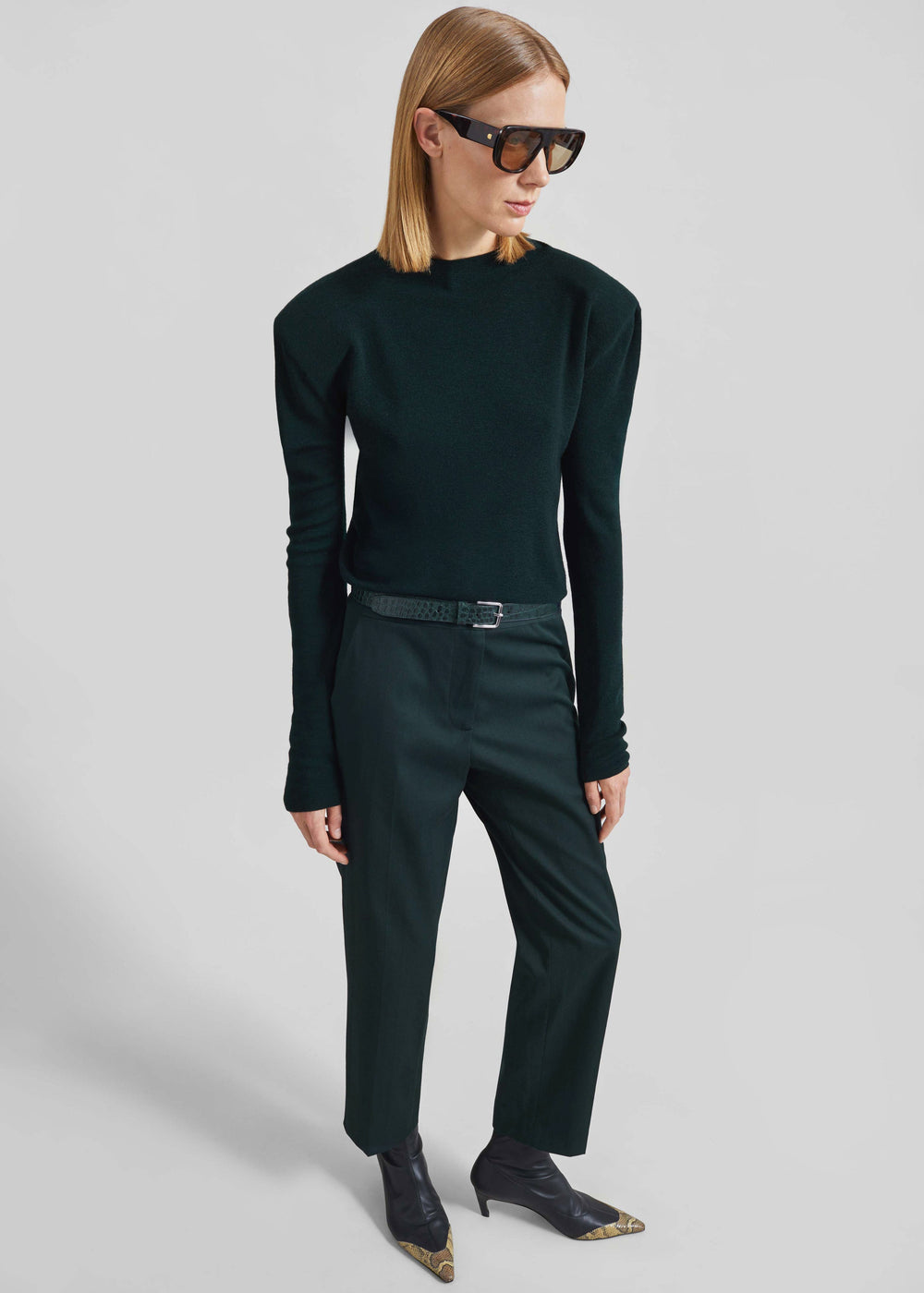 Jet Slim Tailored Trousers - Bottle Green - 1