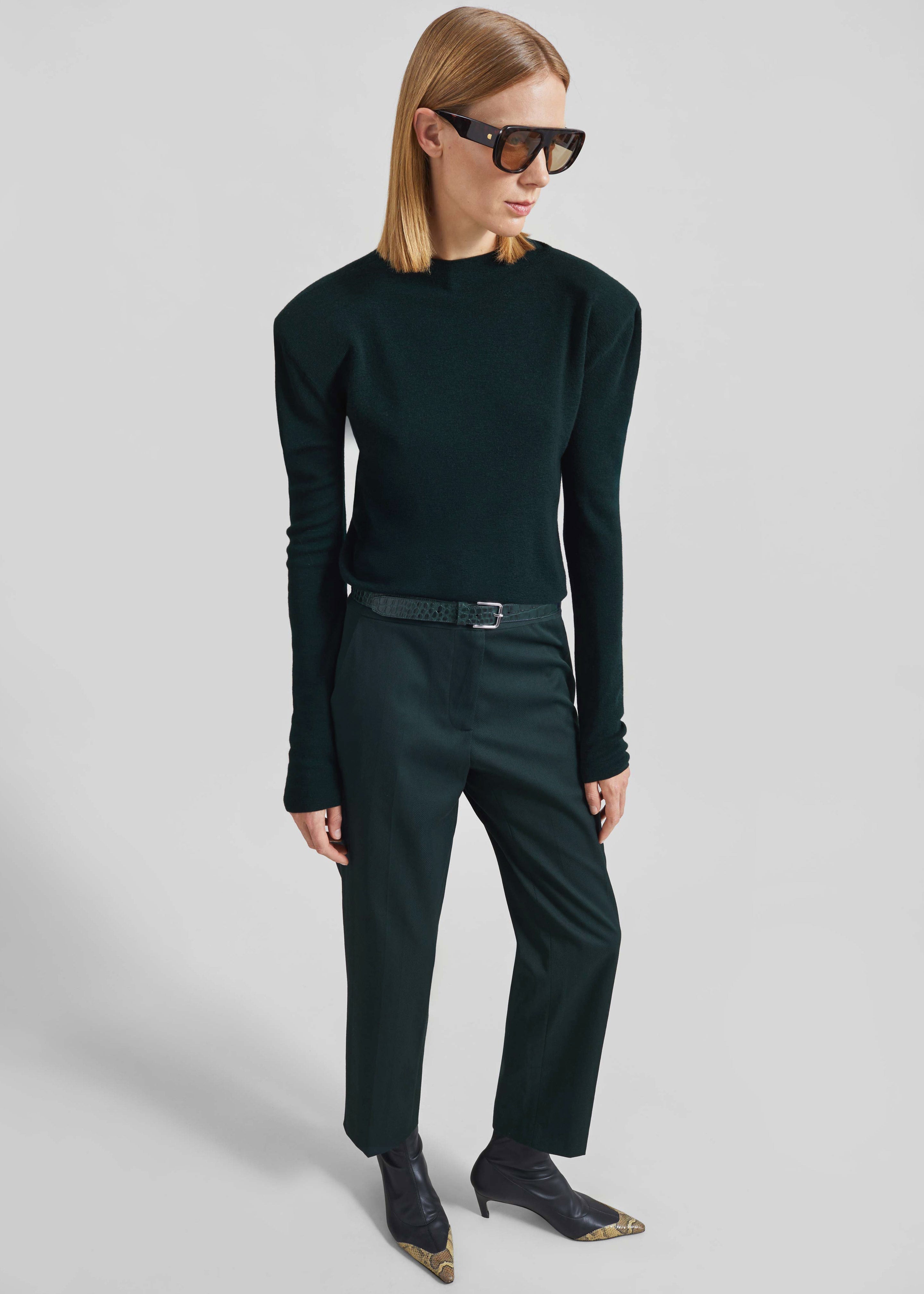 Jet Slim Tailored Trousers - Bottle Green - 2
