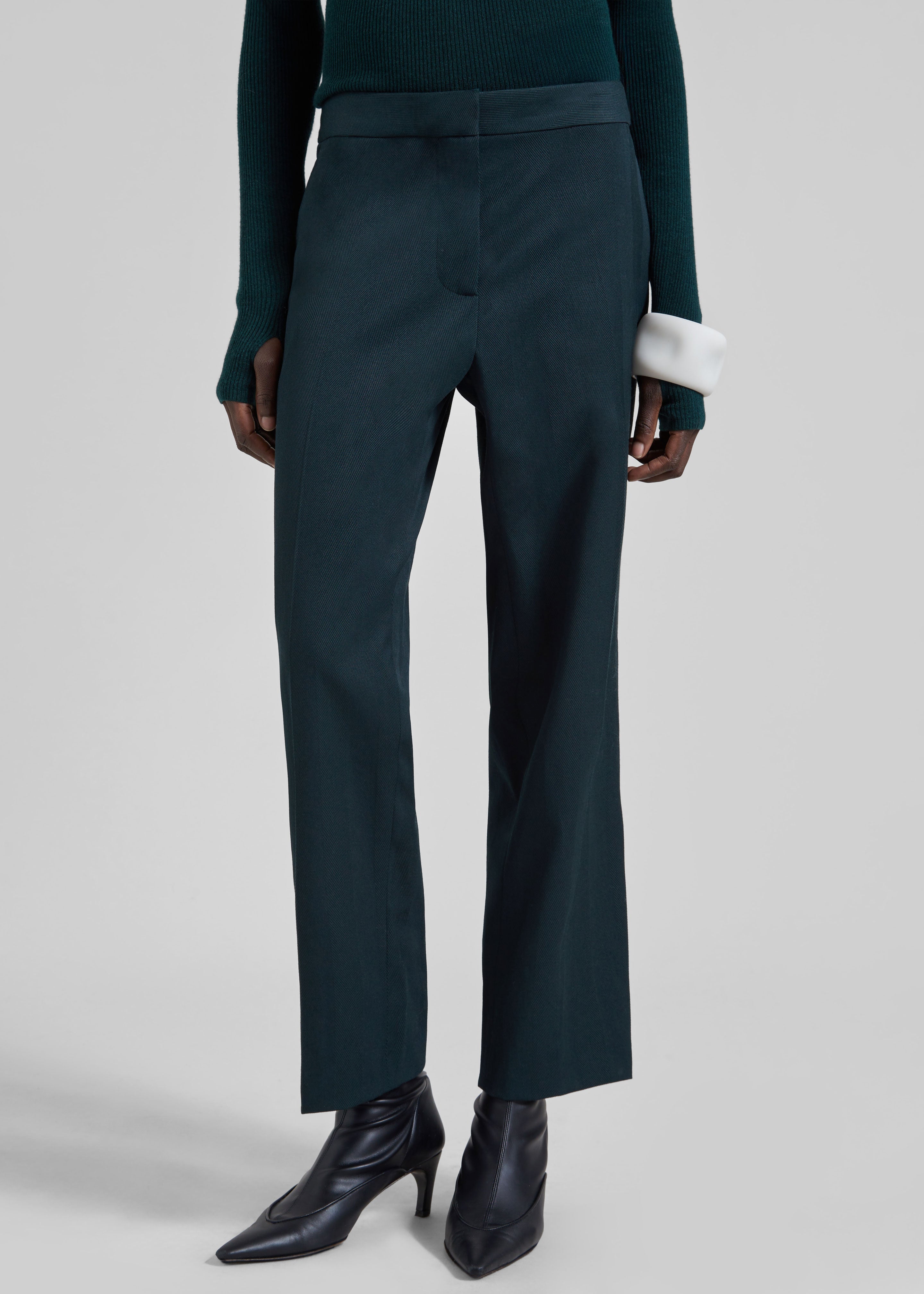 Jet Slim Tailored Trousers - Bottle Green - 1