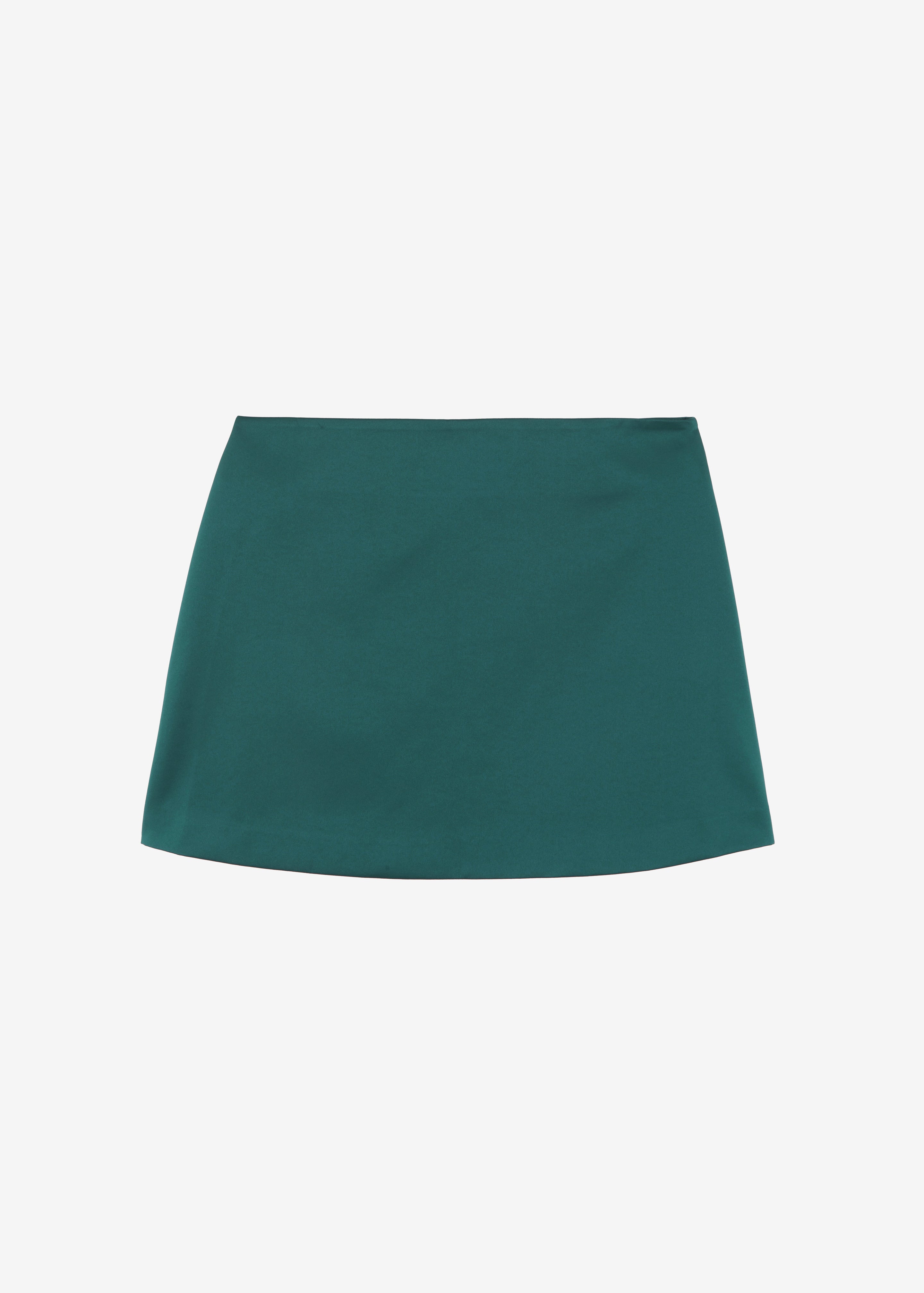 Jo Satin Mini Skirt - Deep Teal - 11
