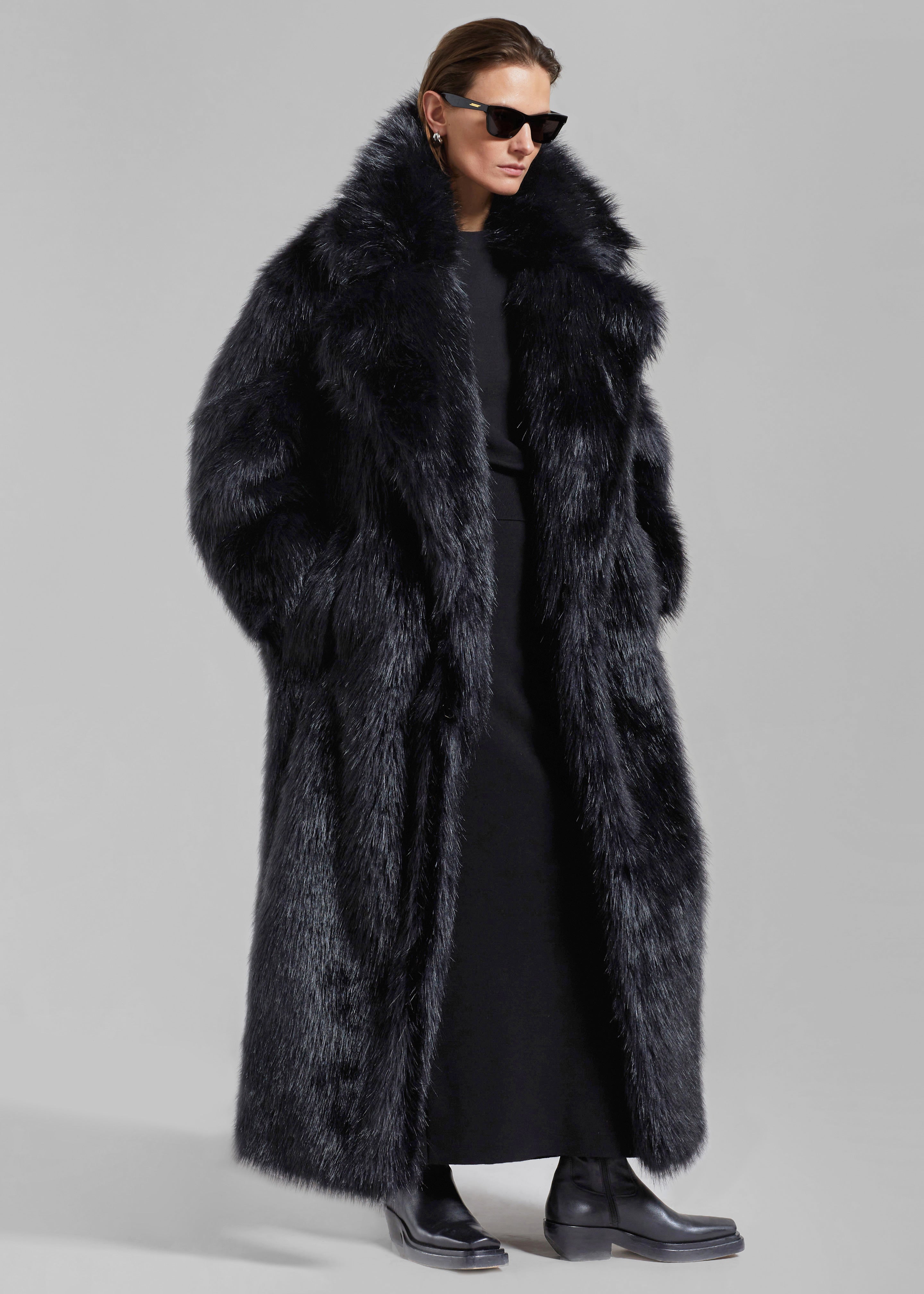 Joan Long Faux Fur Coat - Black – Frankie Shop Europe
