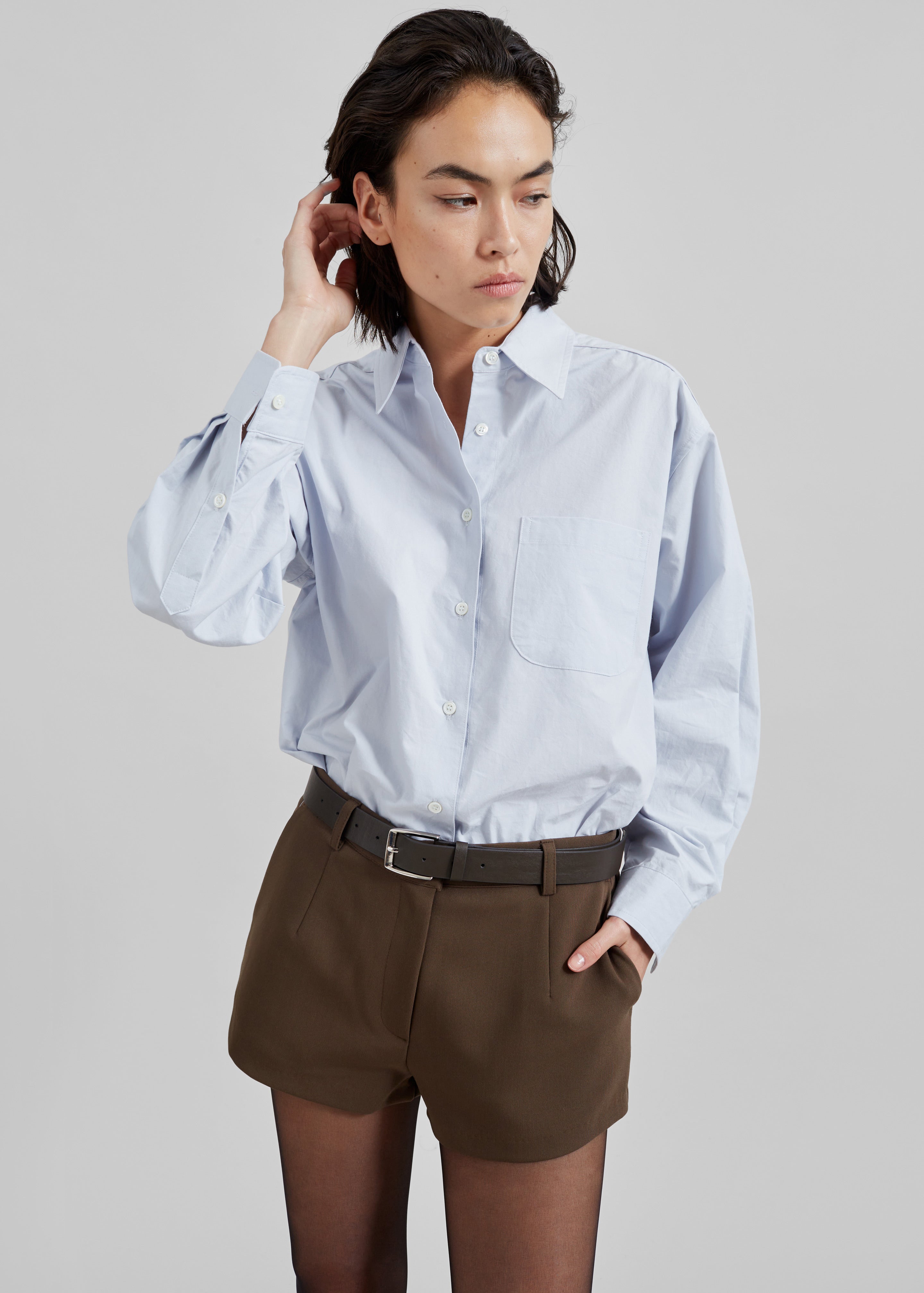 Jody Button Up Shirt - Light Blue - 2