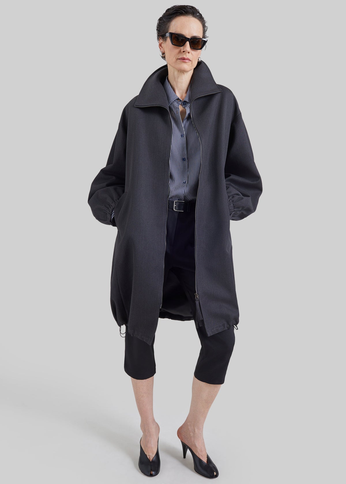 Manteau Joelle zippé - Gris foncé