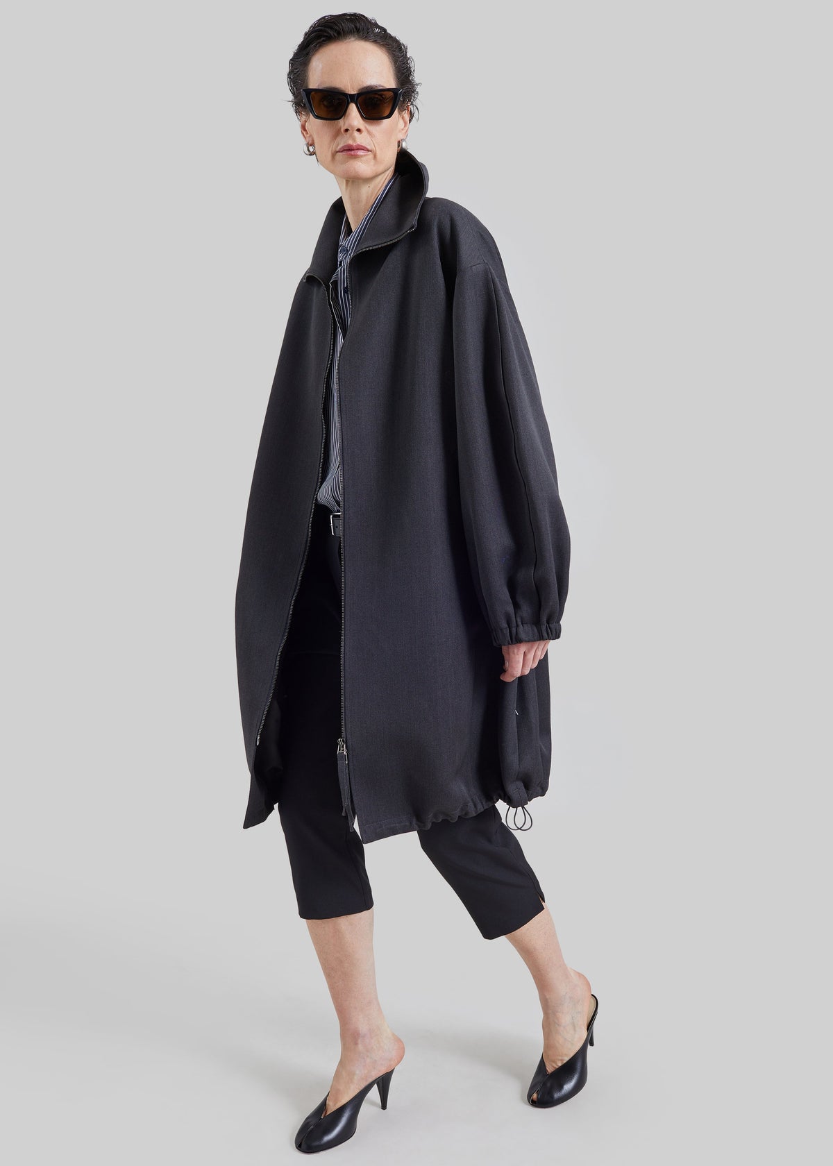 Manteau Joelle zippé - Gris foncé
