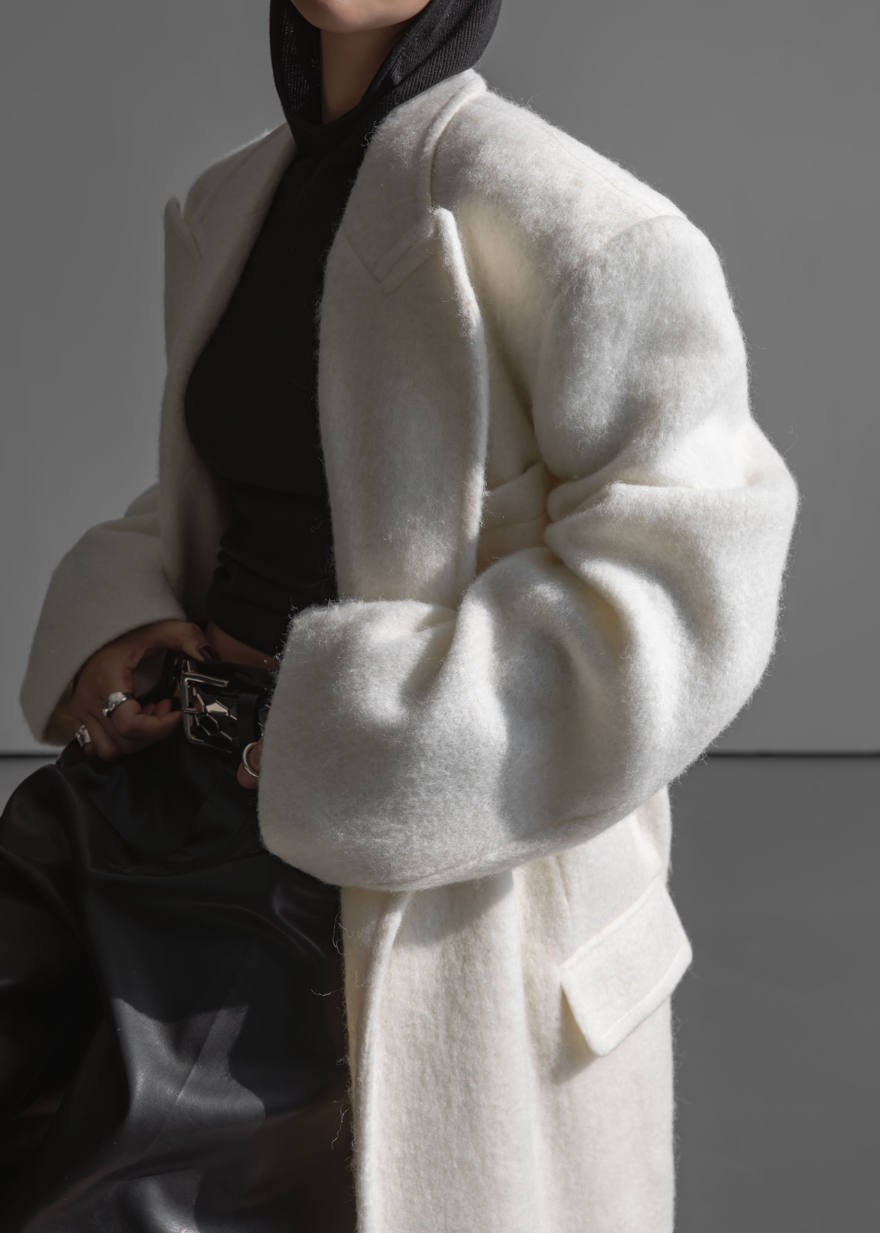 John Oversized Coat - Ivory - 10