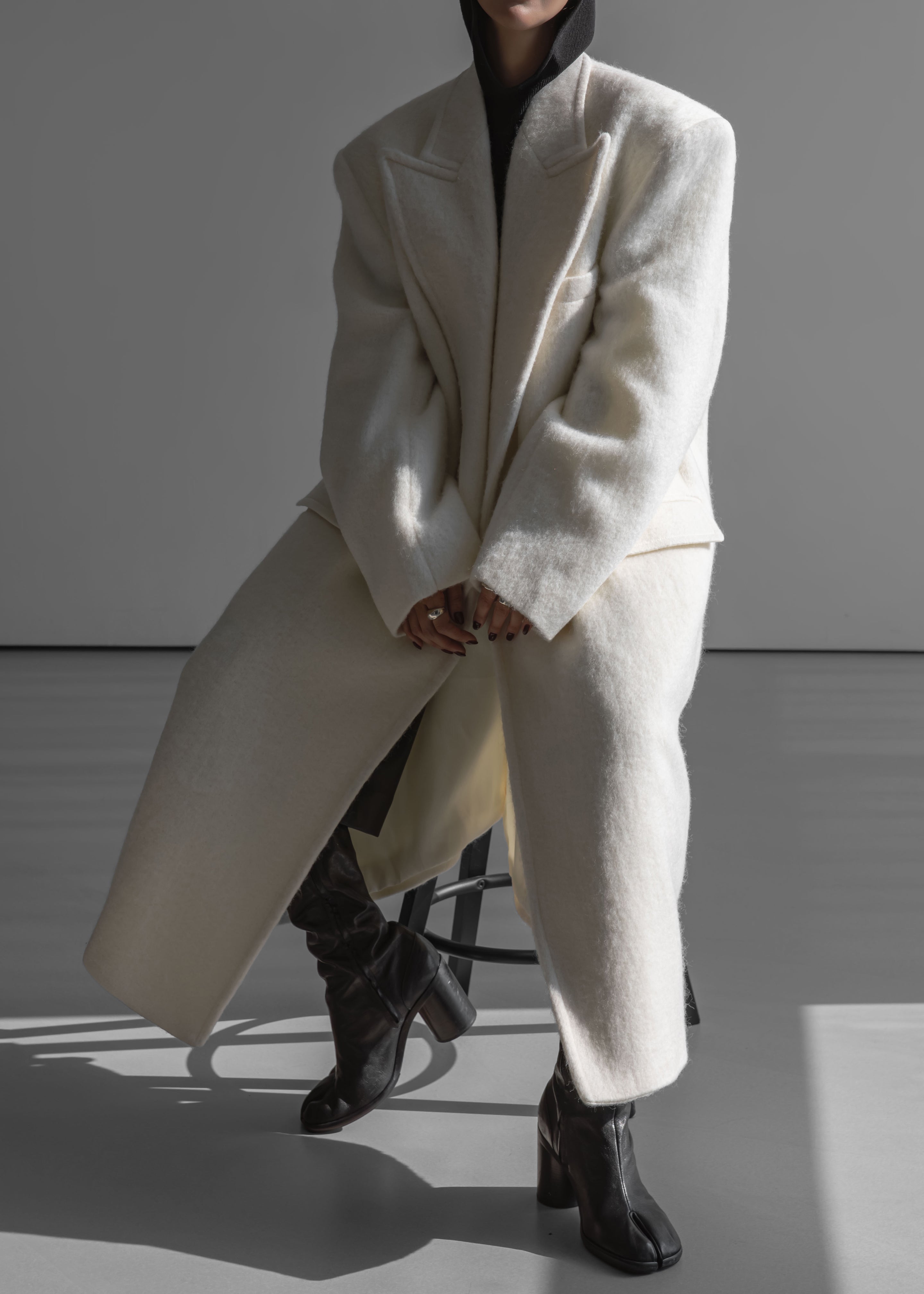John Oversized Coat - Ivory - 5