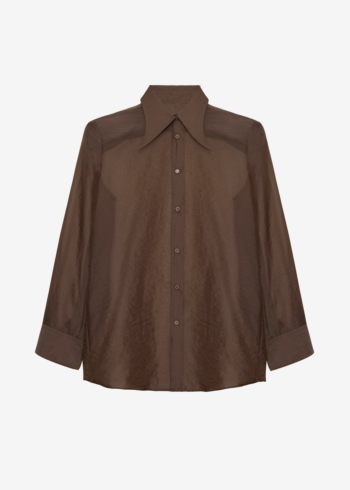 Jolene Semi Sheer Shirt - Brown - 11