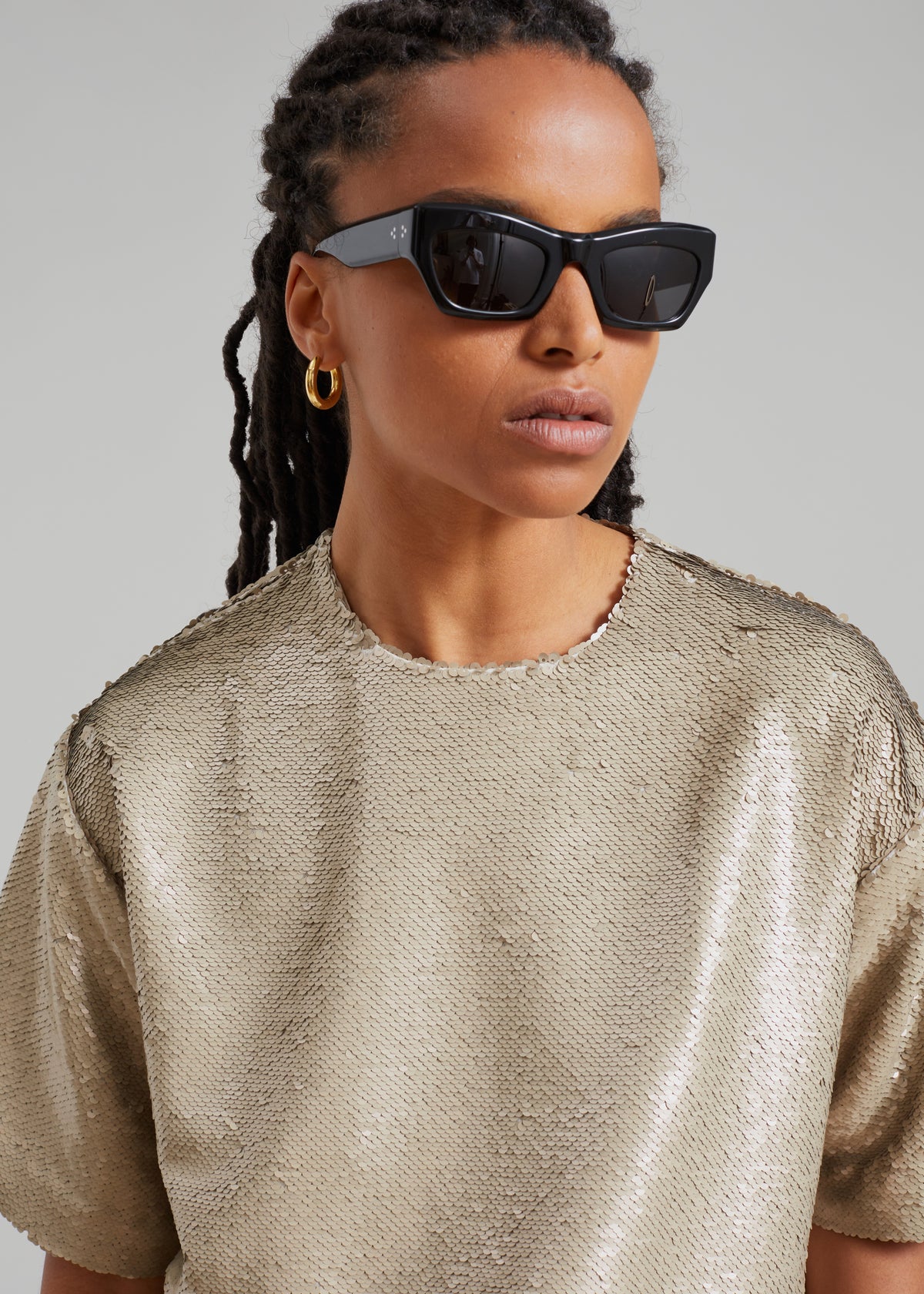 Jones Boxy Sequins Tee - Bronze - 3