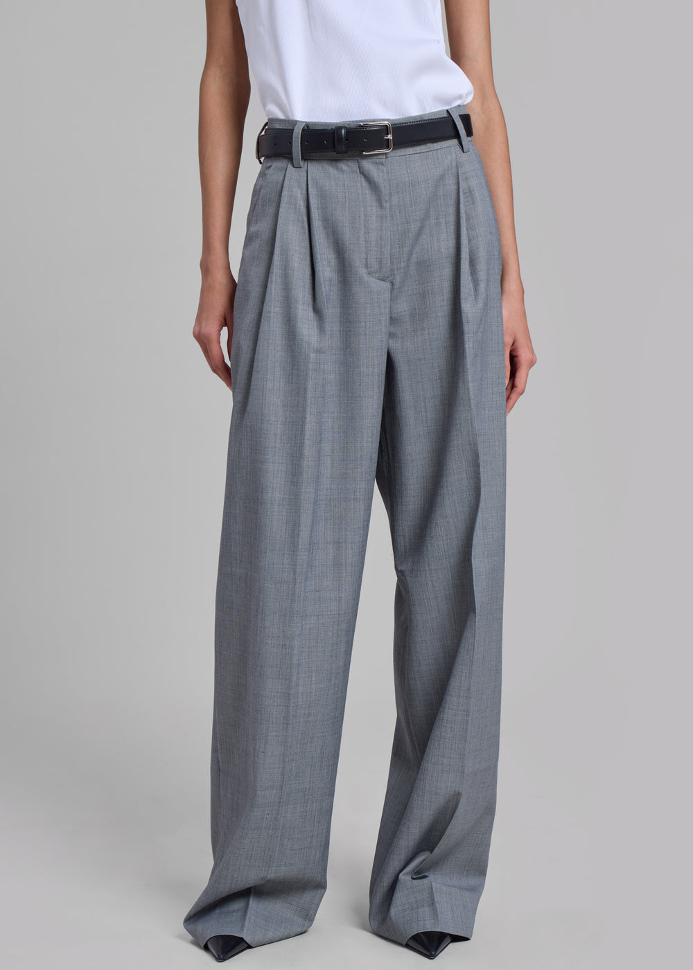 Jorae Pleated Trousers - Grey - 1