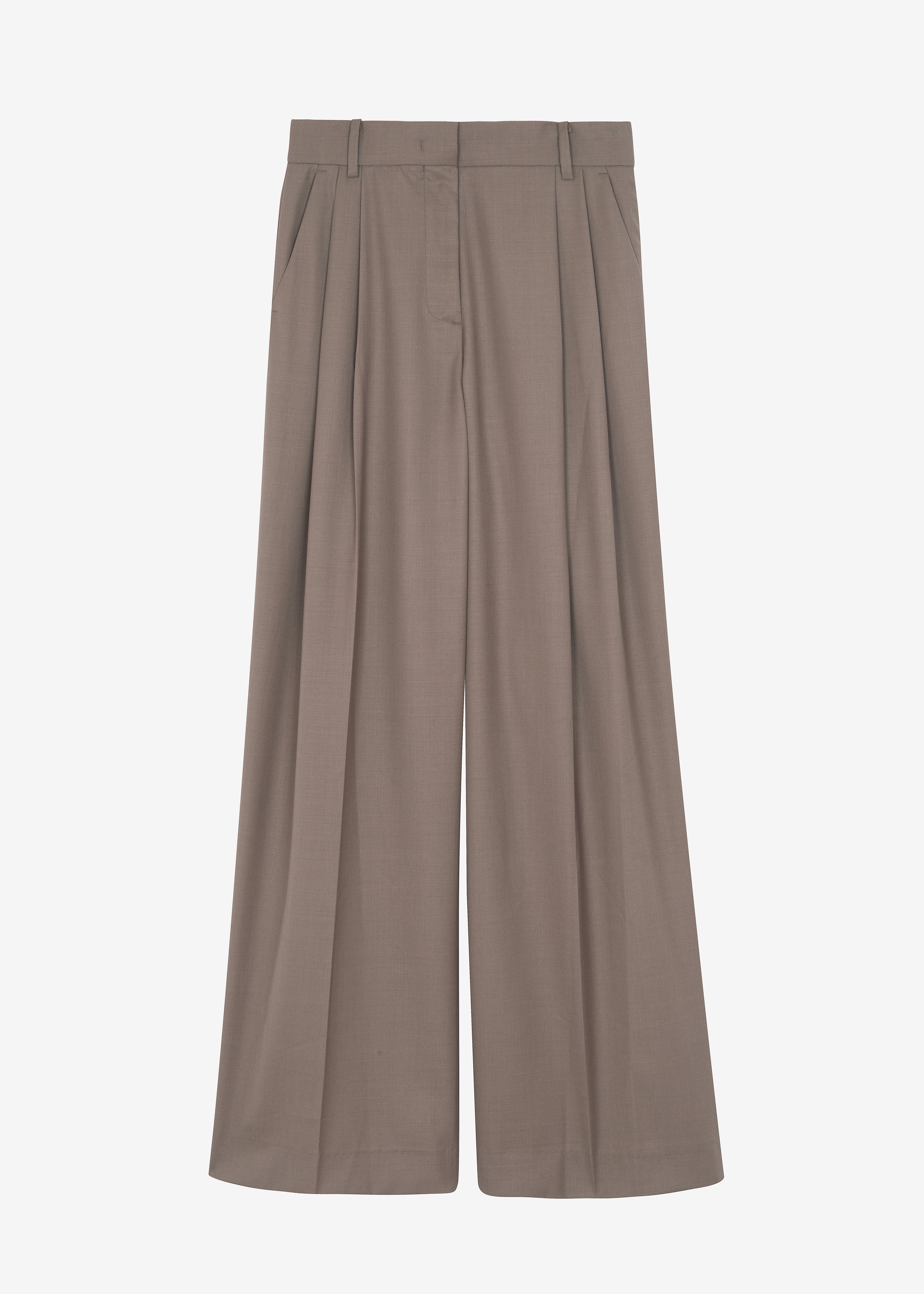 Jorae Pleated Trousers - Taupe - 8