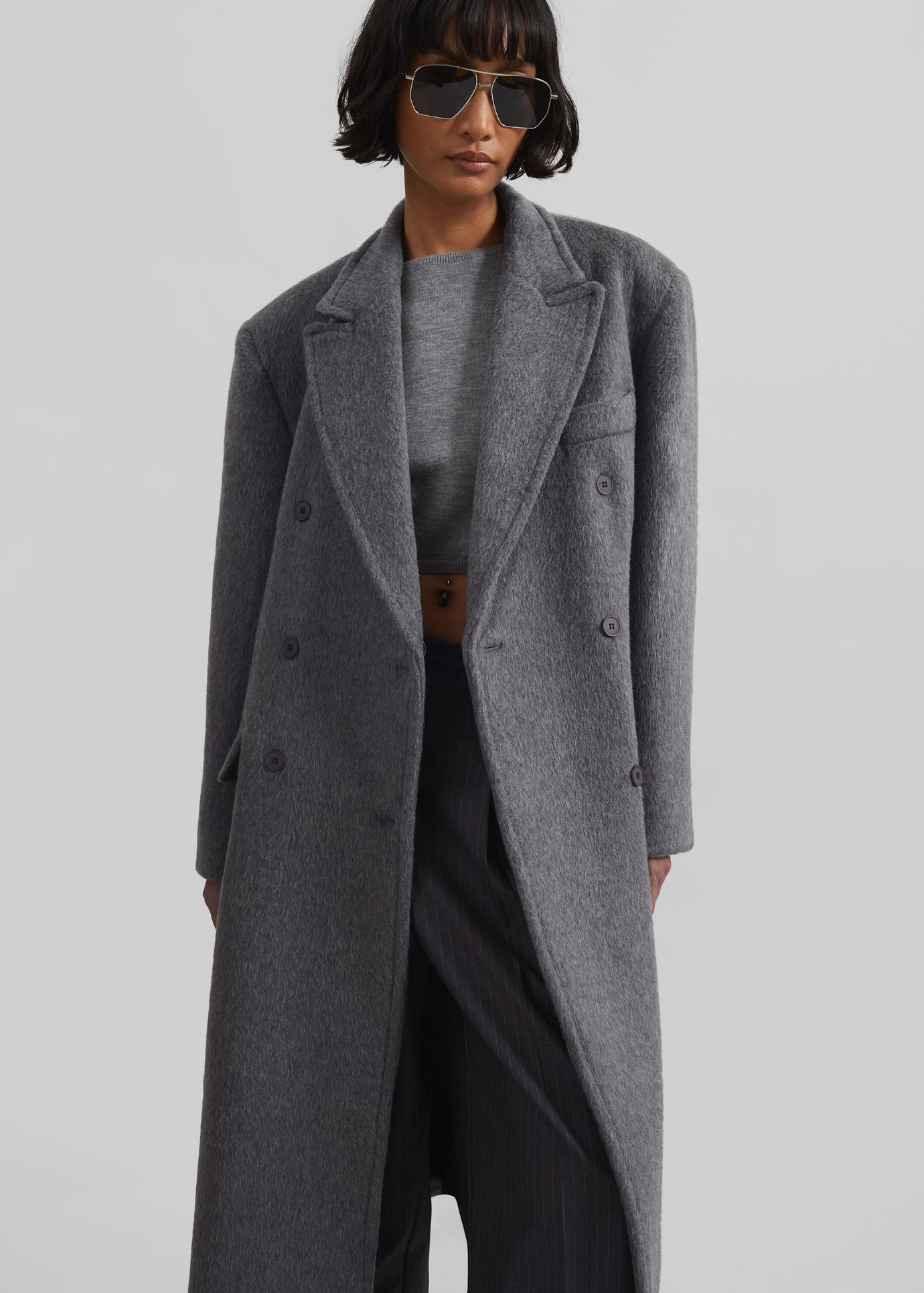 Jordan Wool Coat - Grey - 1