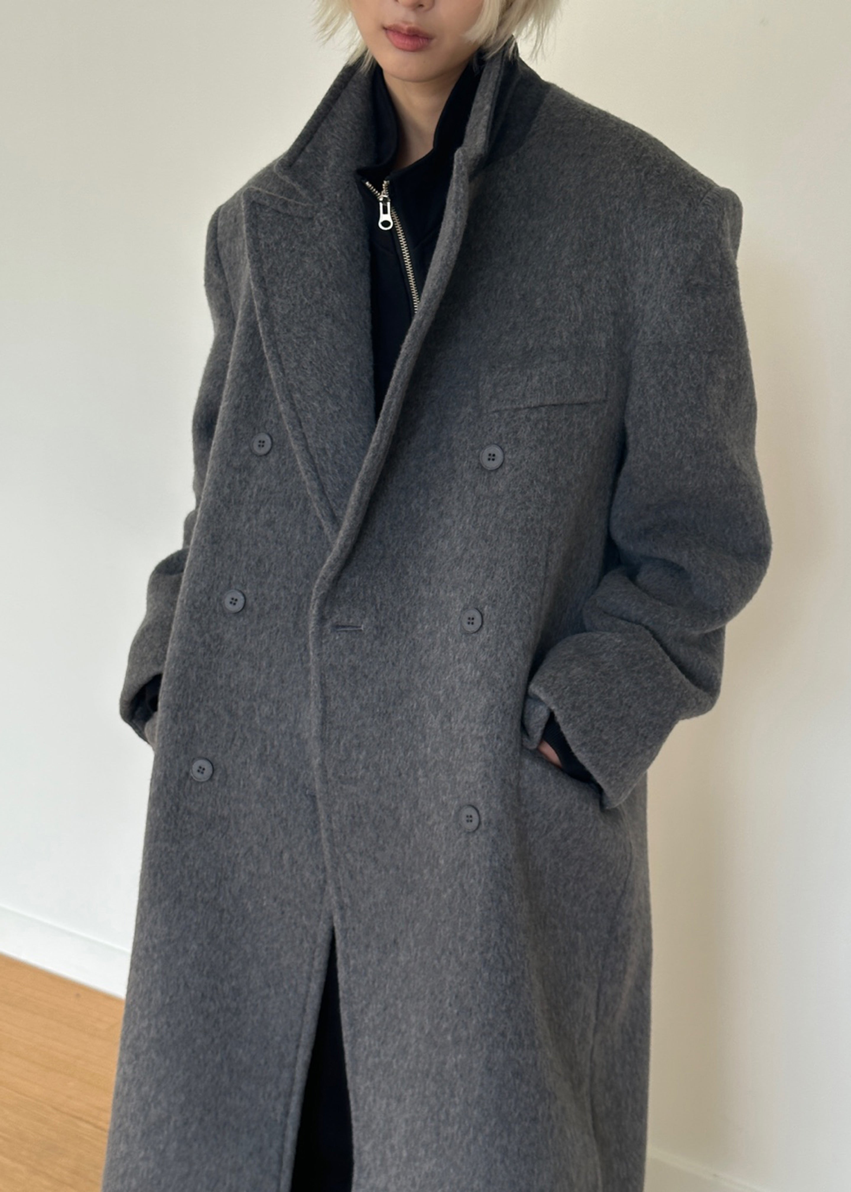 Jordan Wool Coat - Grey - 4