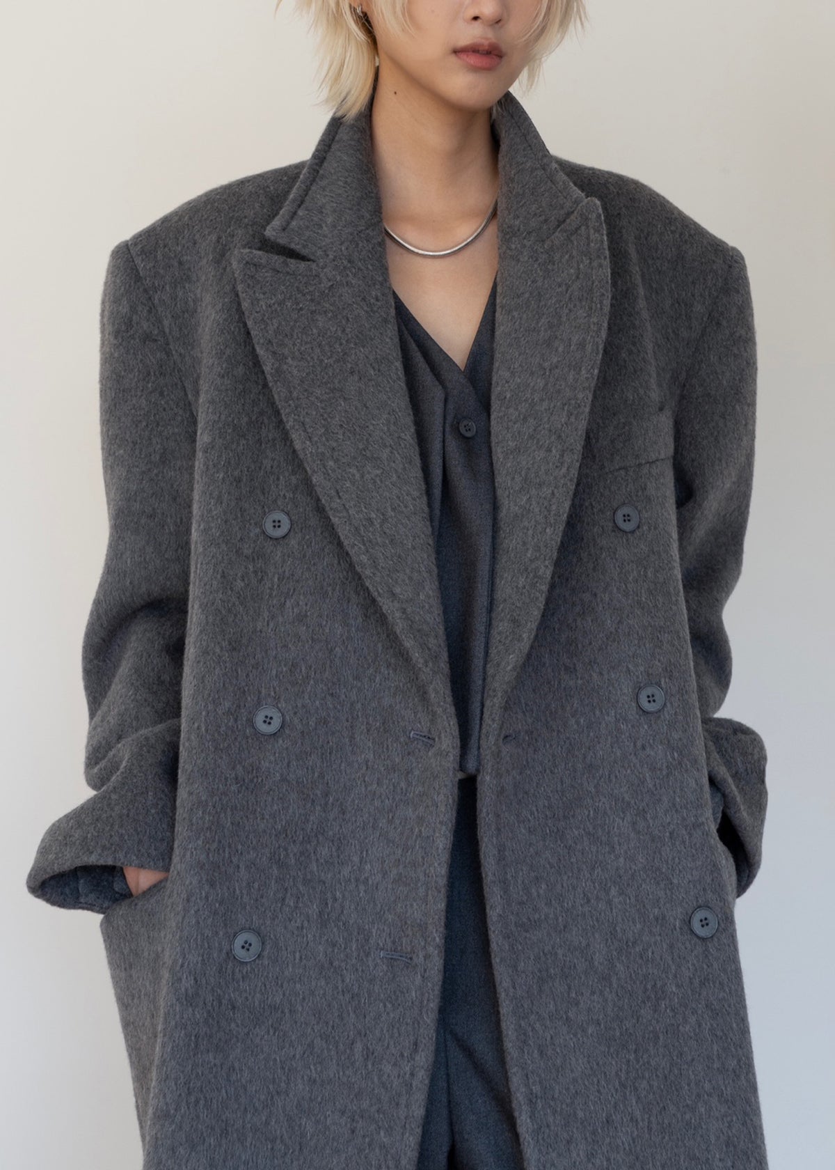 Jordan Wool Coat - Grey - 3