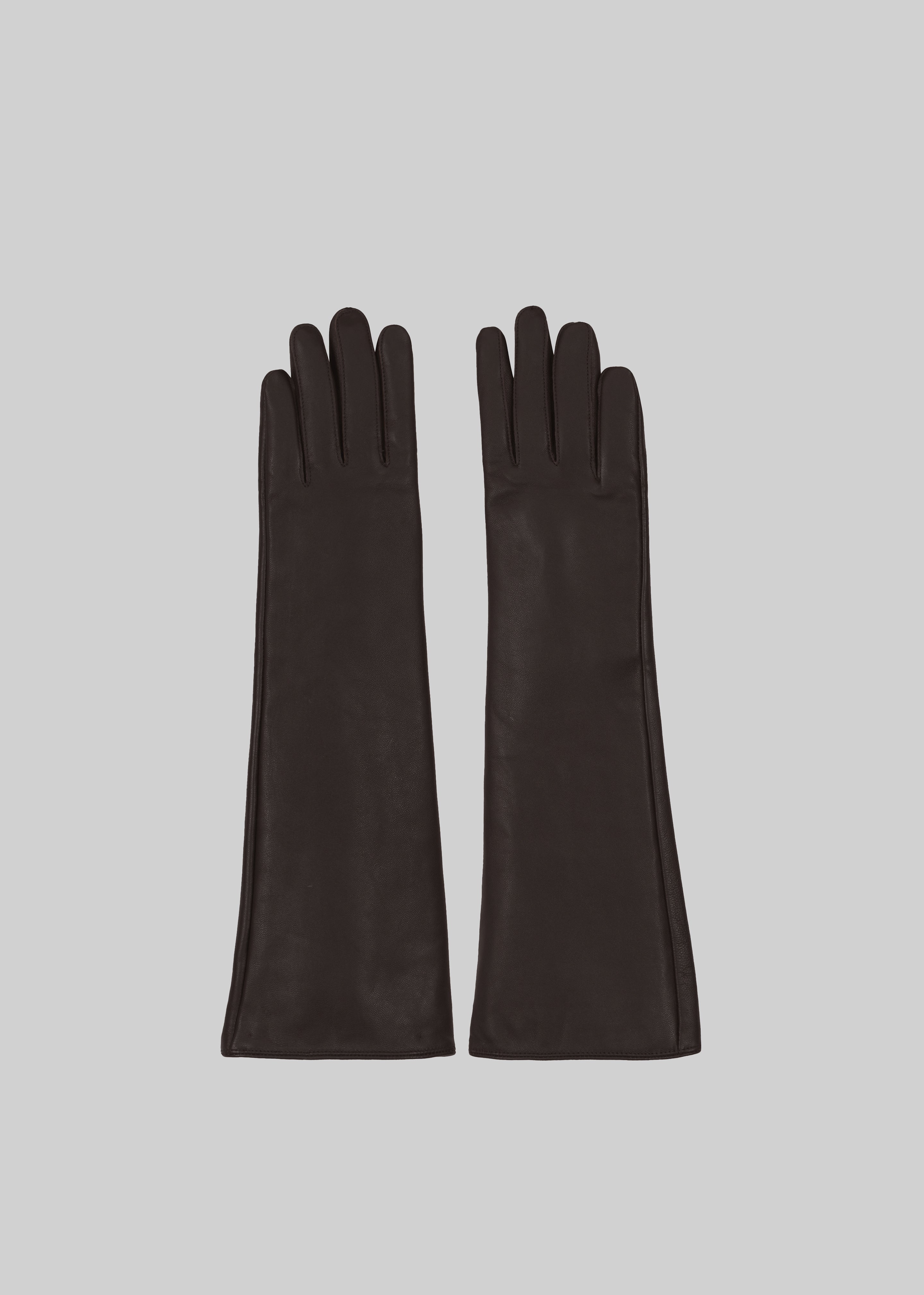 Jorna Long Leather Gloves - Brown - 6