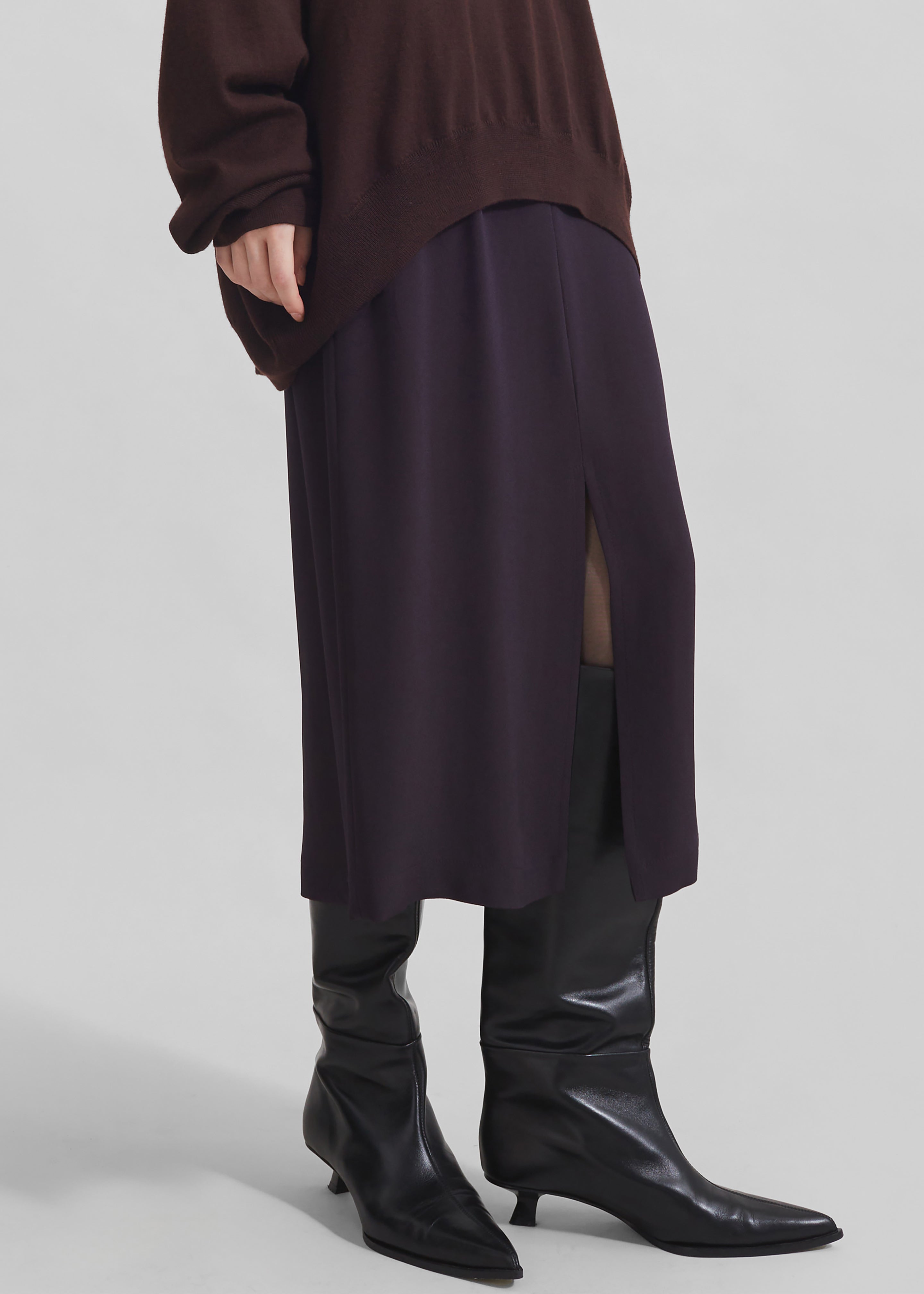 Judy Midi Skirt - Dark Plum - 2