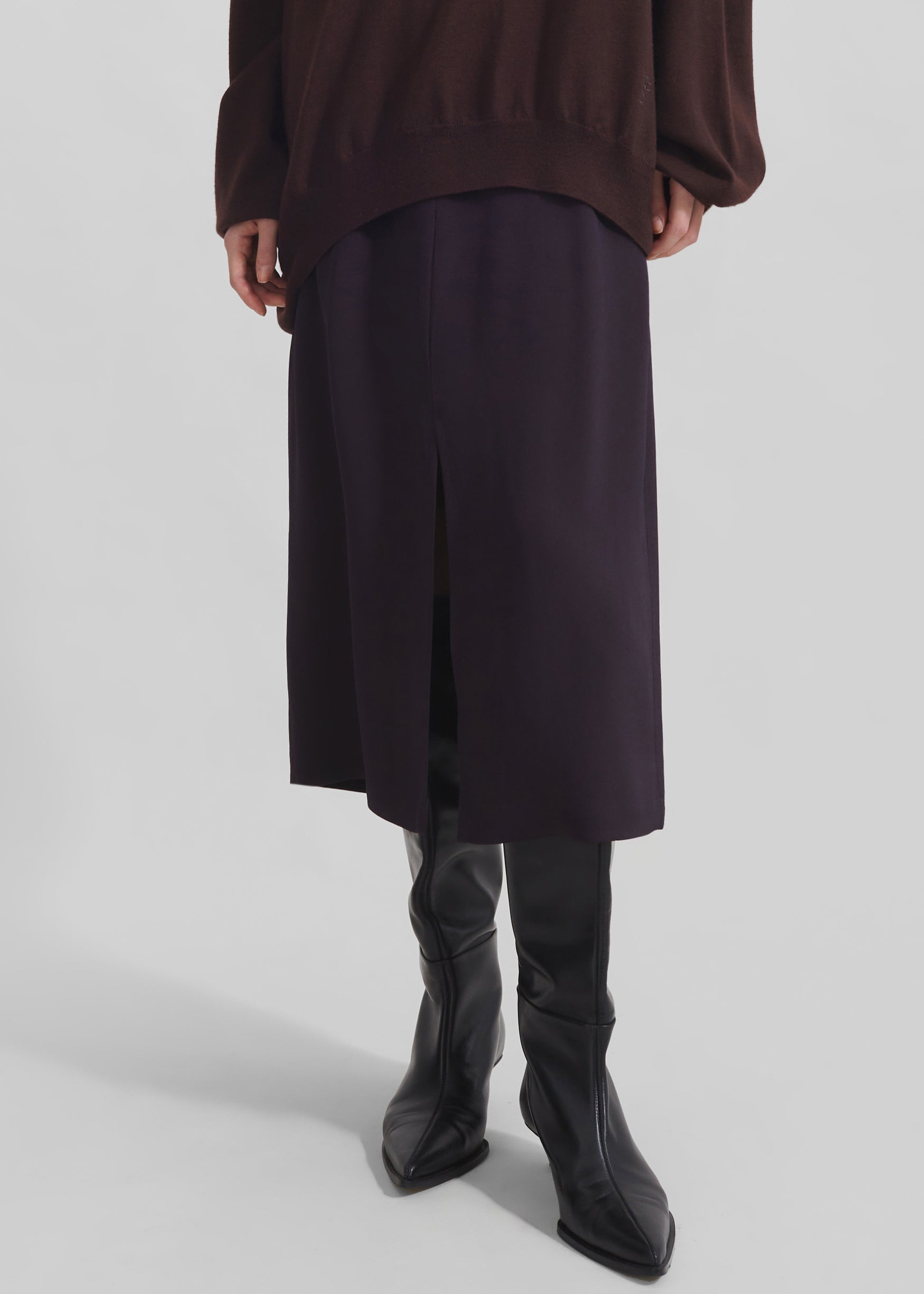 Judy Midi Skirt - Dark Plum - 3