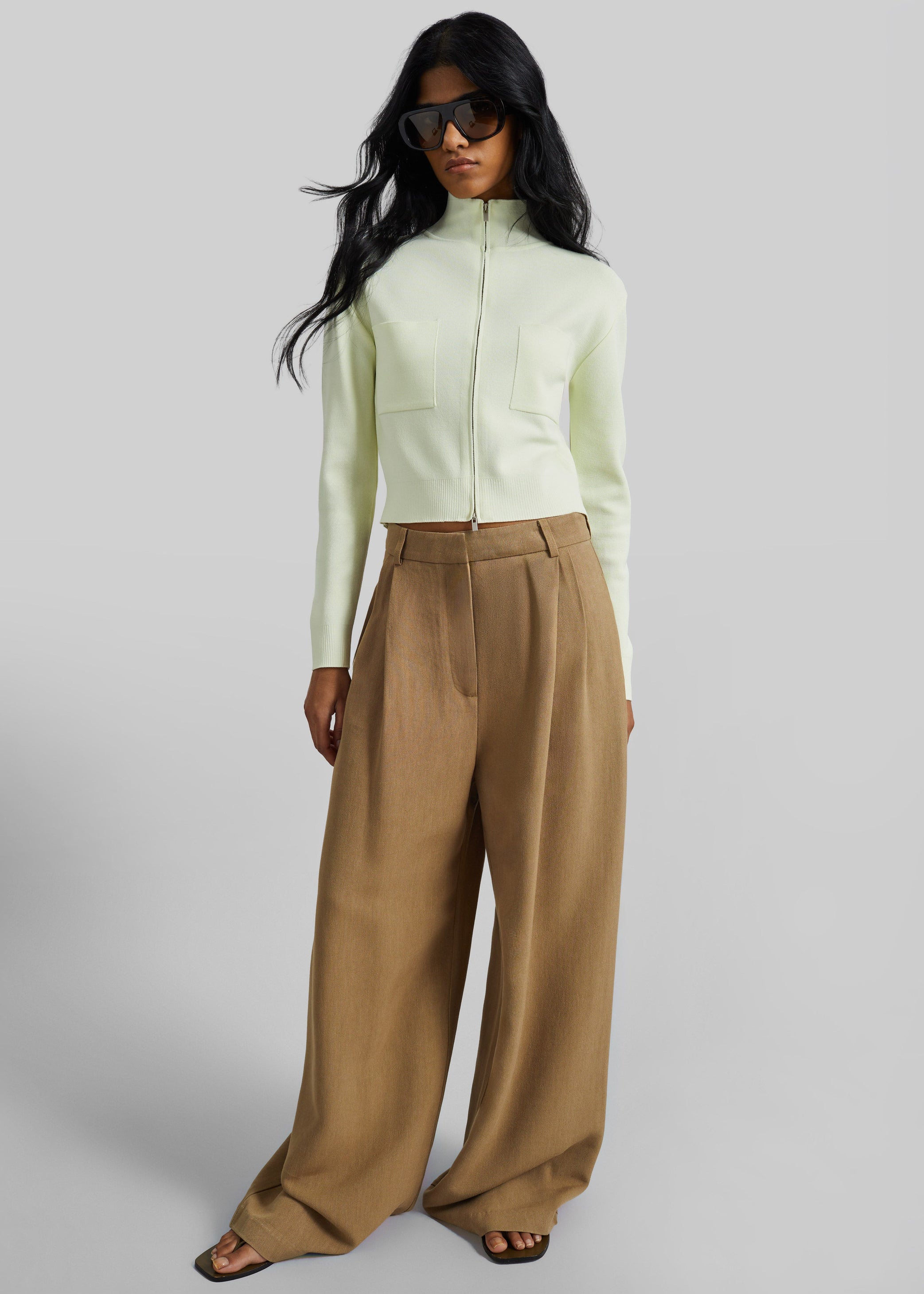 Shop the look image for Juilly Knit Zip Cardigan - Pale Yellow
