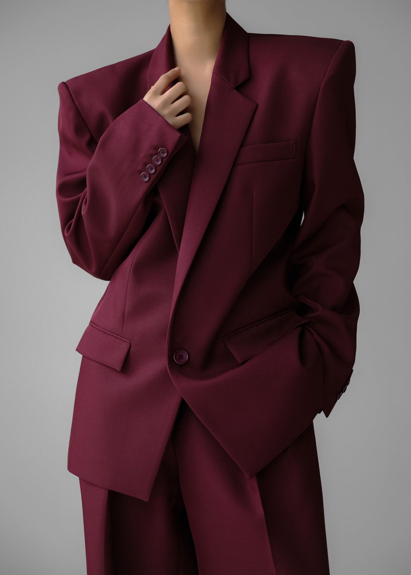 Jun Blazer - Burgundy - 1