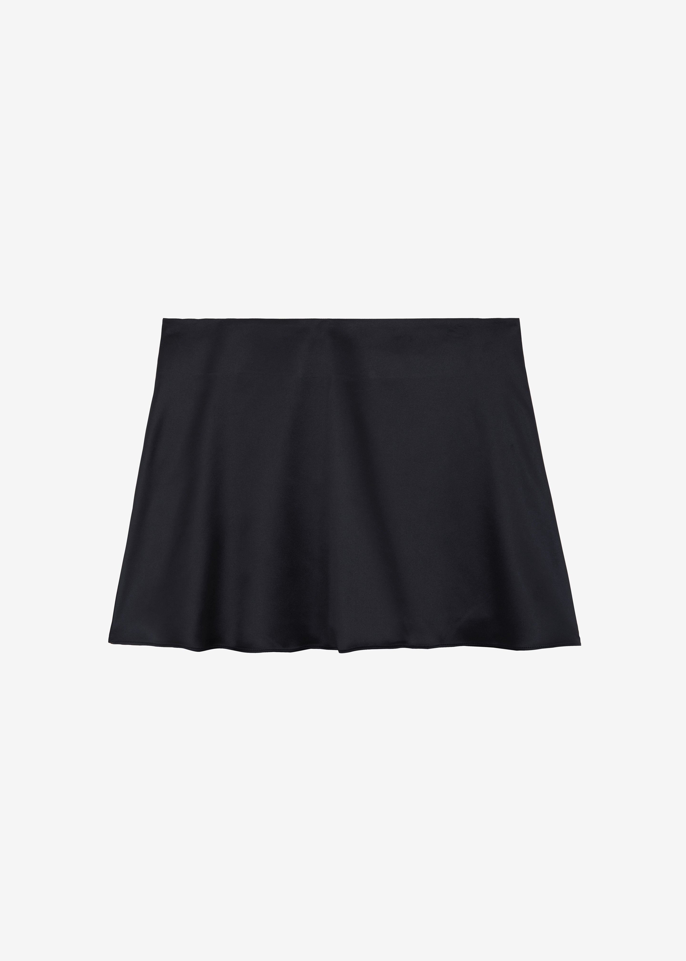 Jules Satin Mini Skirt - Black - 14