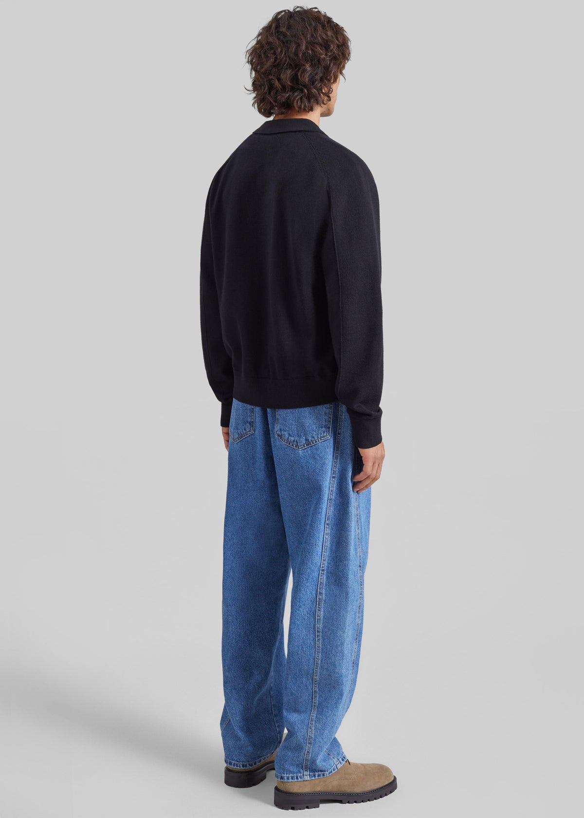 Julio Knit Polo Cardigan - Black