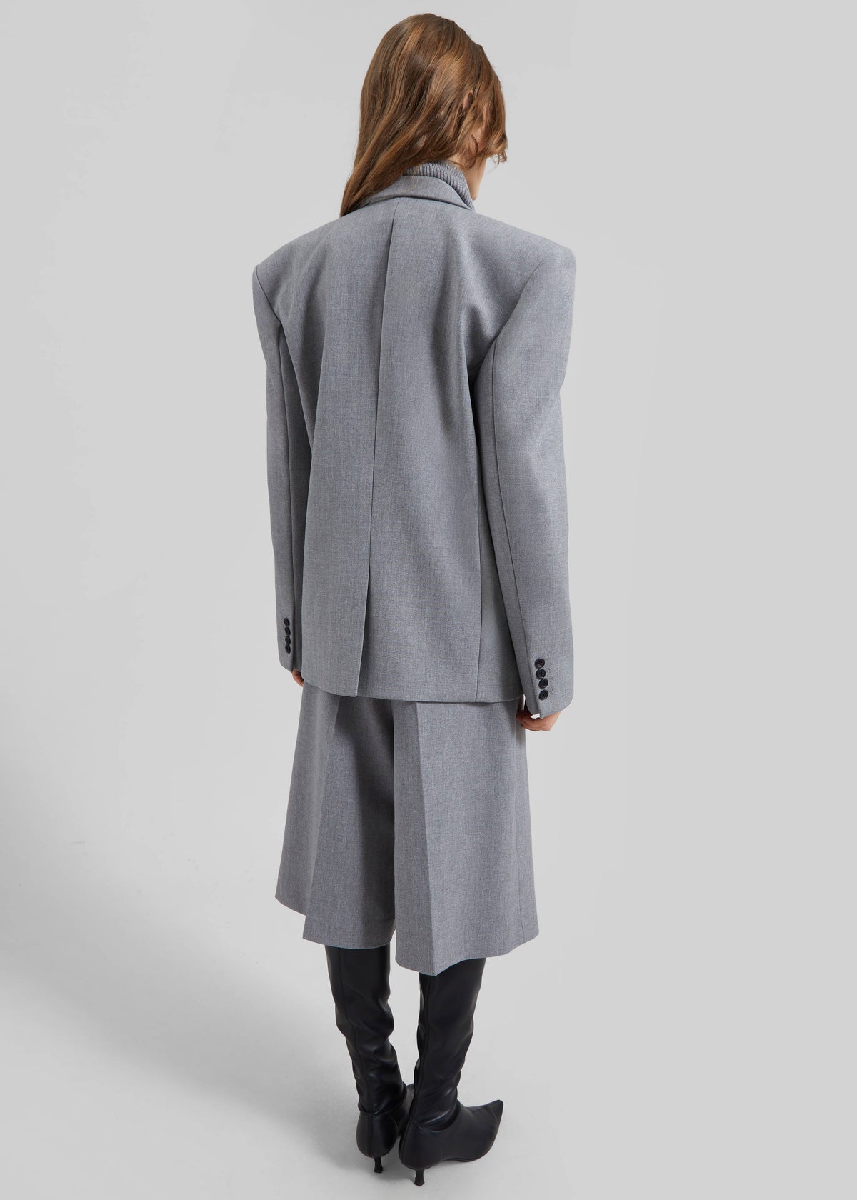 Jun Textured Blazer - Grey Melange - 5