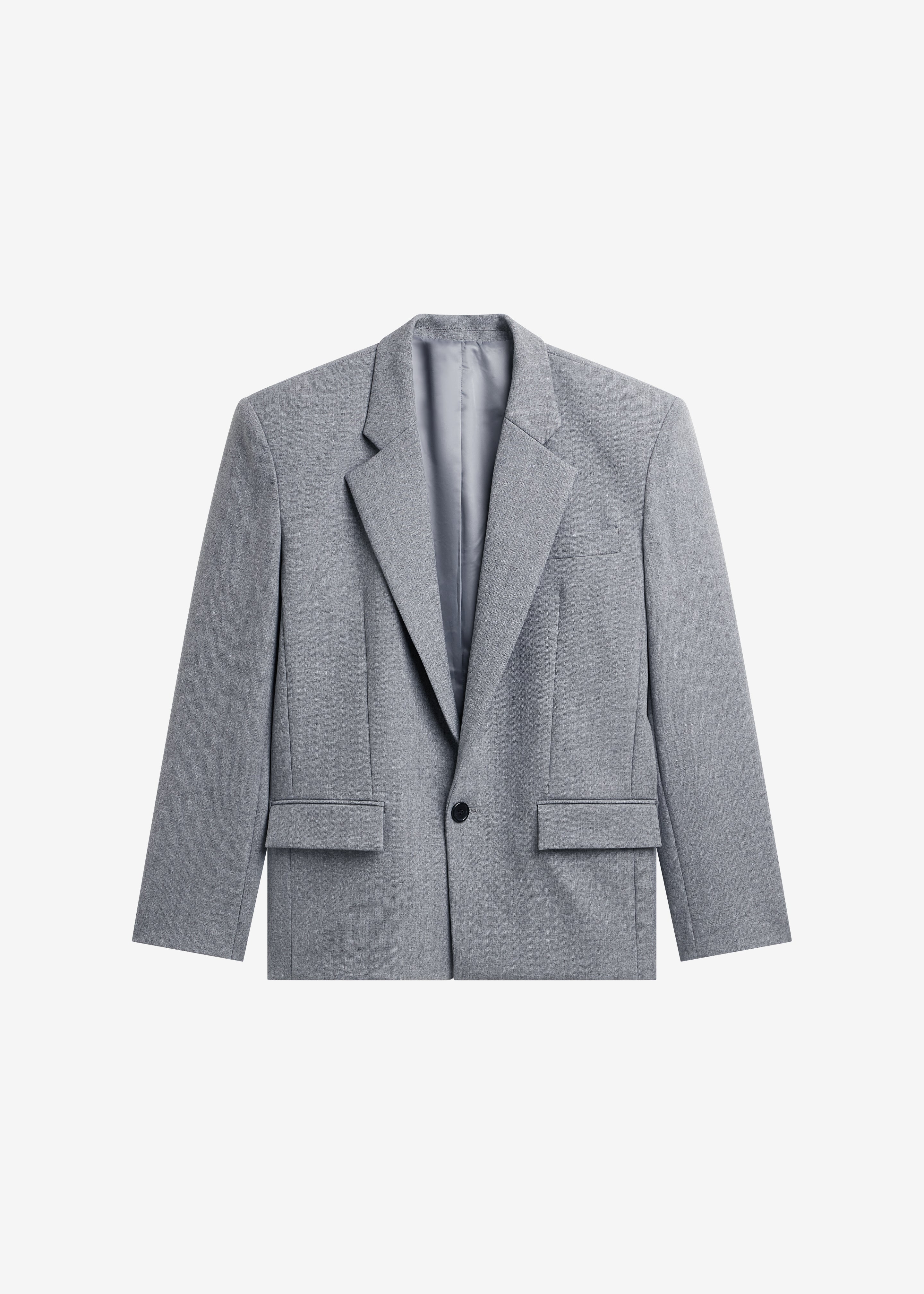 Jun Textured Blazer - Grey Melange – The Frankie Shop Europe