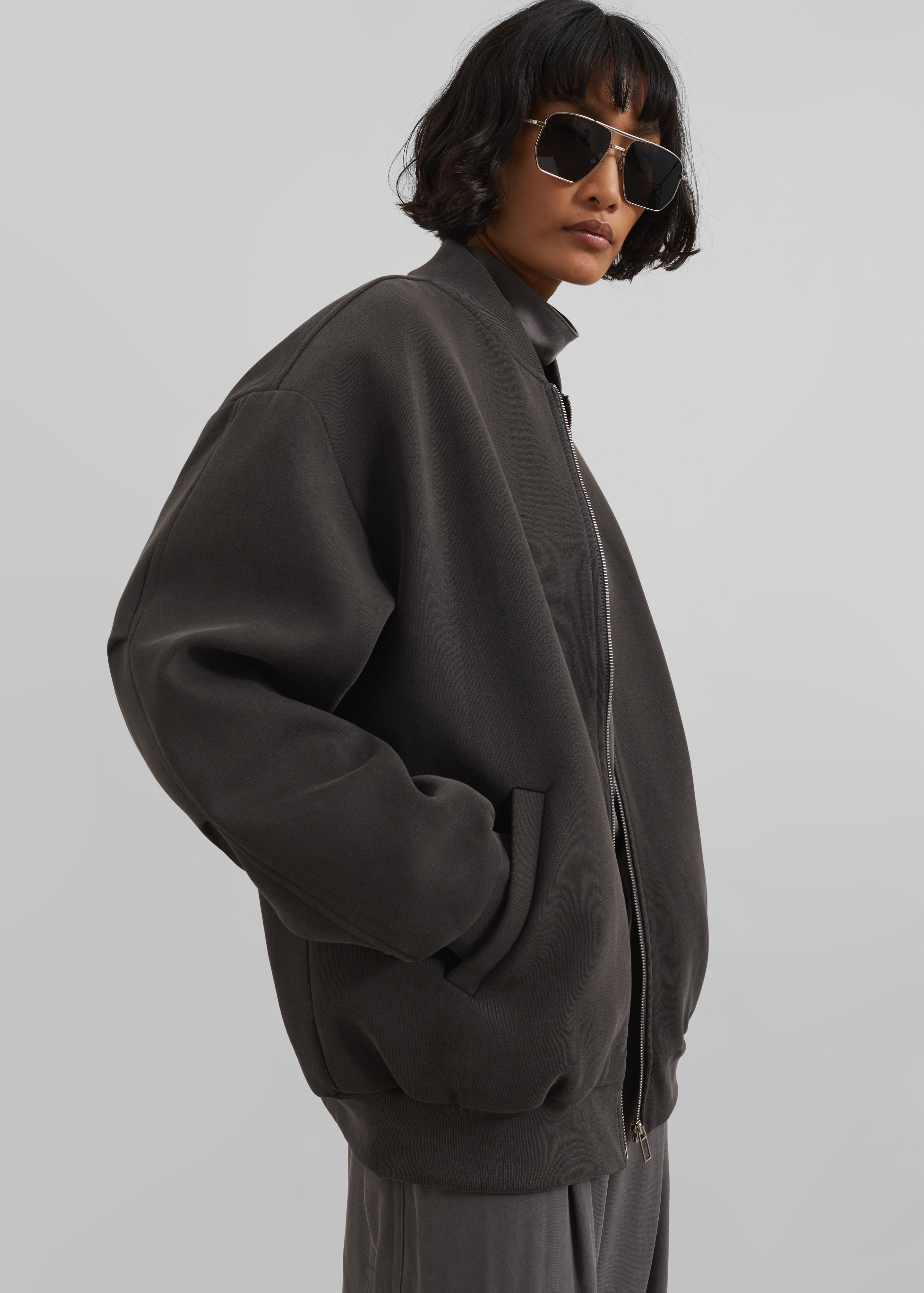 Jura Cotton Bomber Jacket - Charcoal - 4