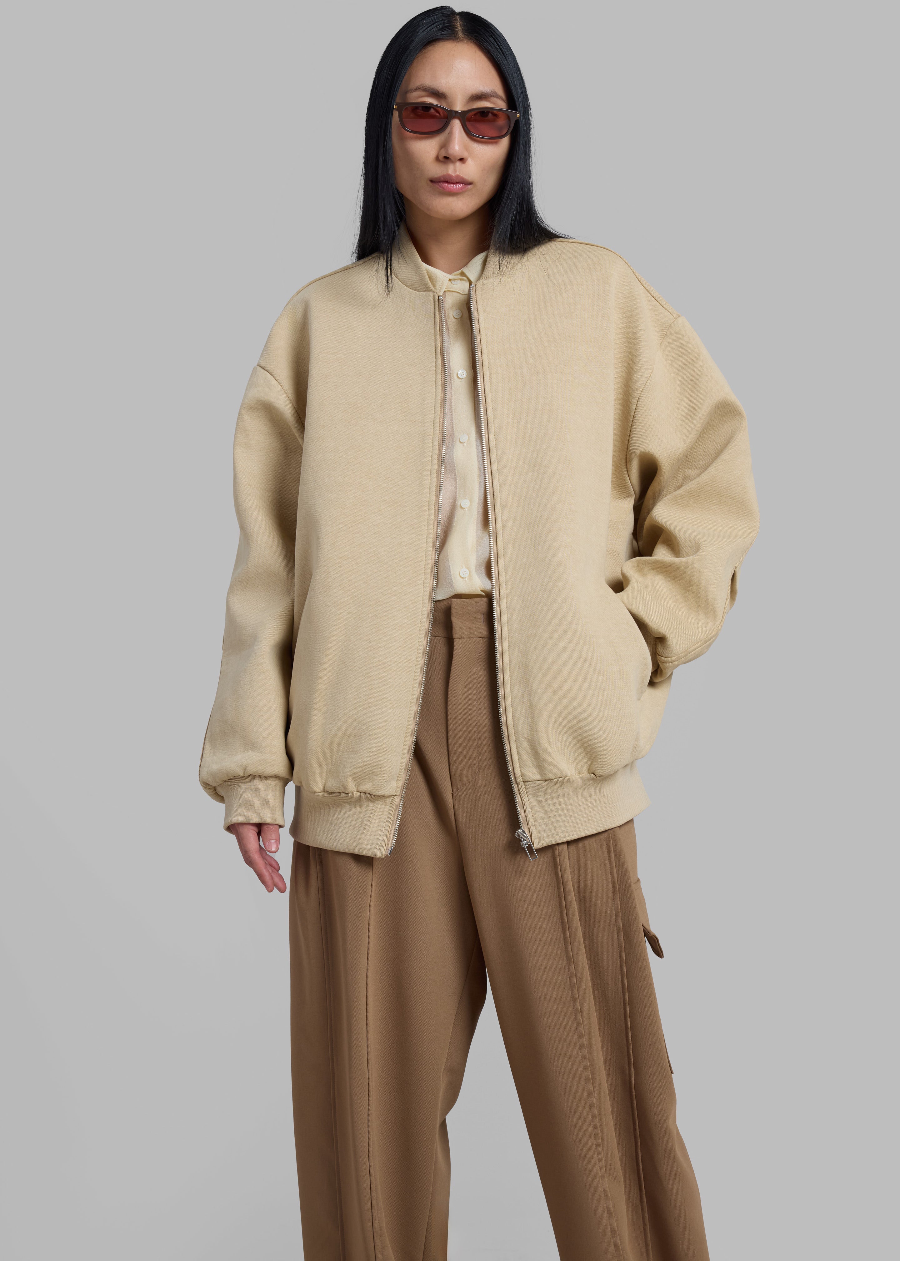 Jura Cotton Bomber Jacket - Beige - 4