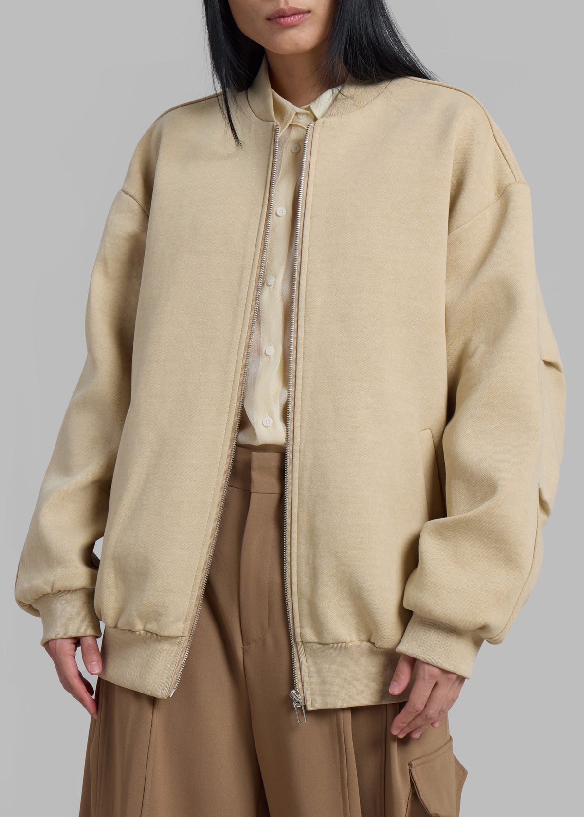 Jura Cotton Bomber Jacket - Beige - 3