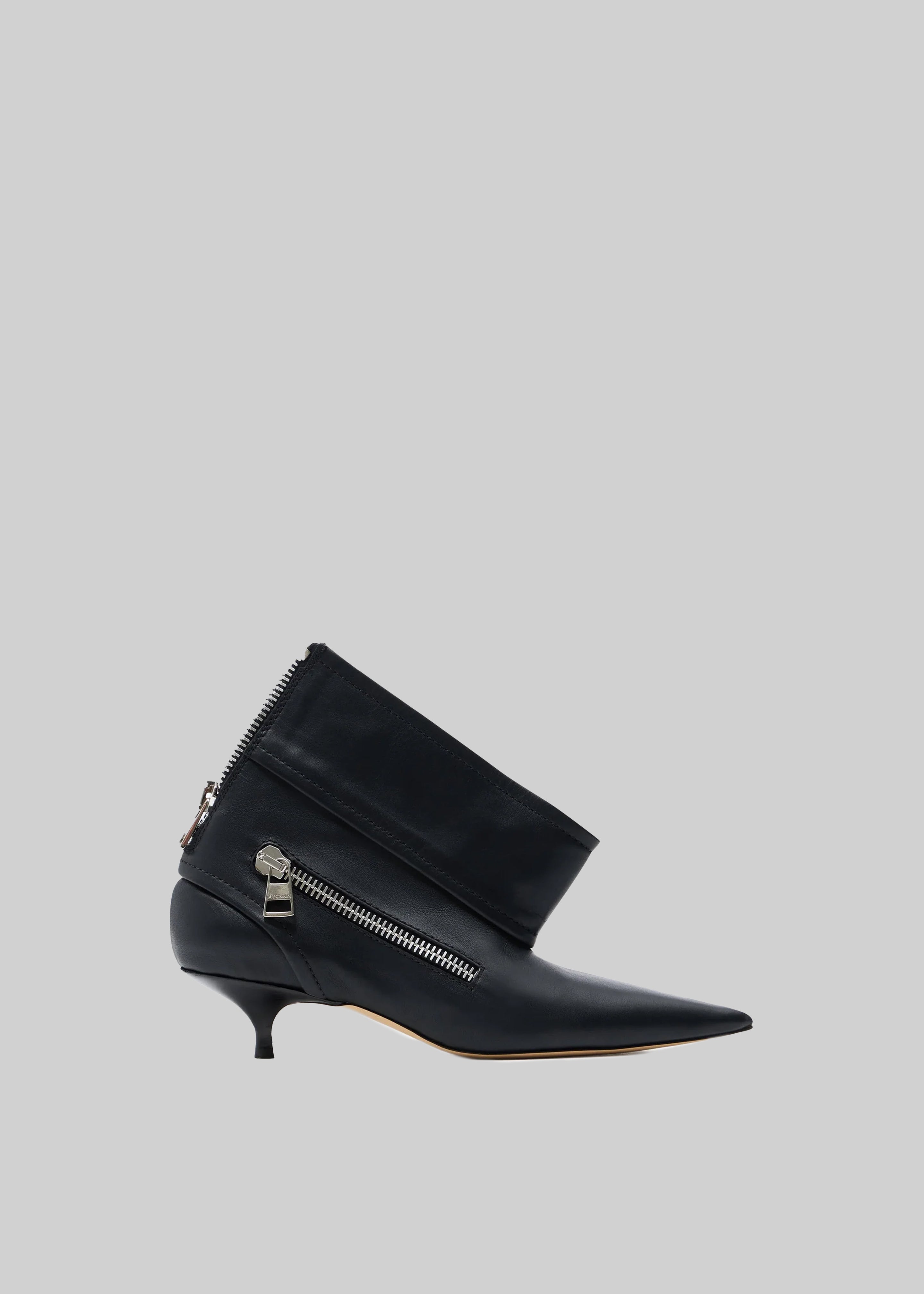 JW Anderson Kitten Heel Biker Boots - Black – The Frankie