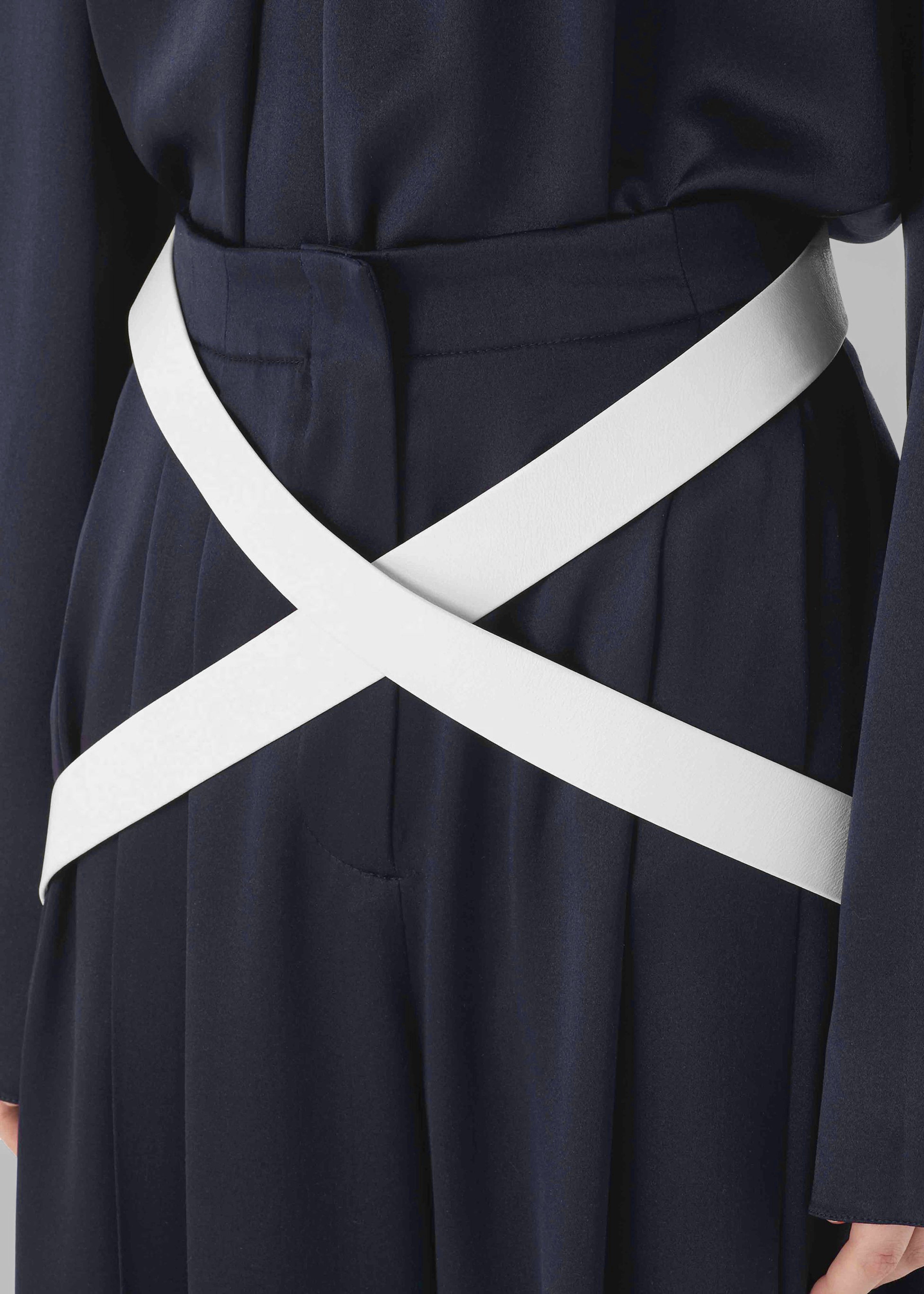 JW Anderson Crossover Strap Wide Leg Trousers - Navy - 3