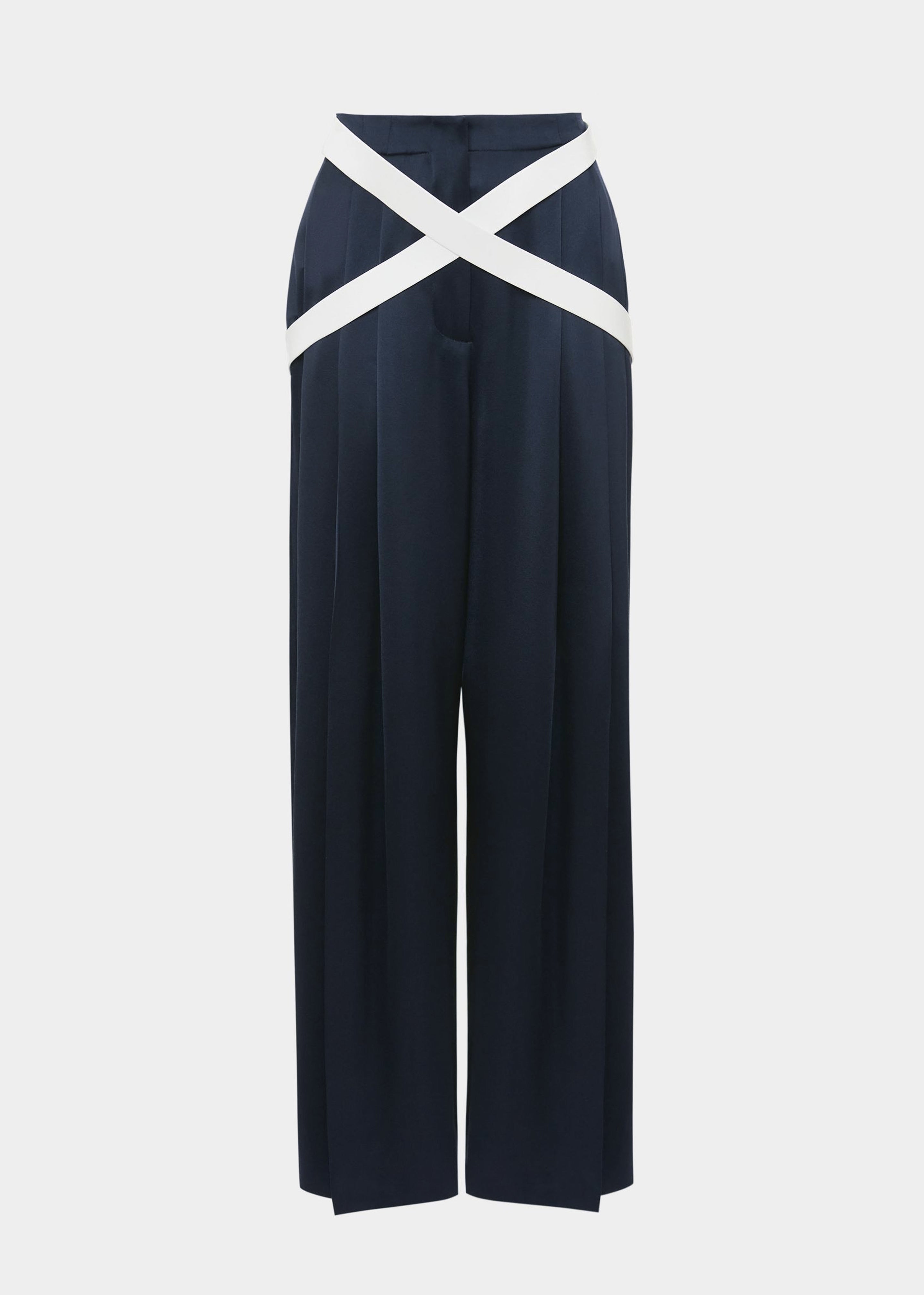 JW Anderson Crossover Strap Wide Leg Trousers - Navy - 9