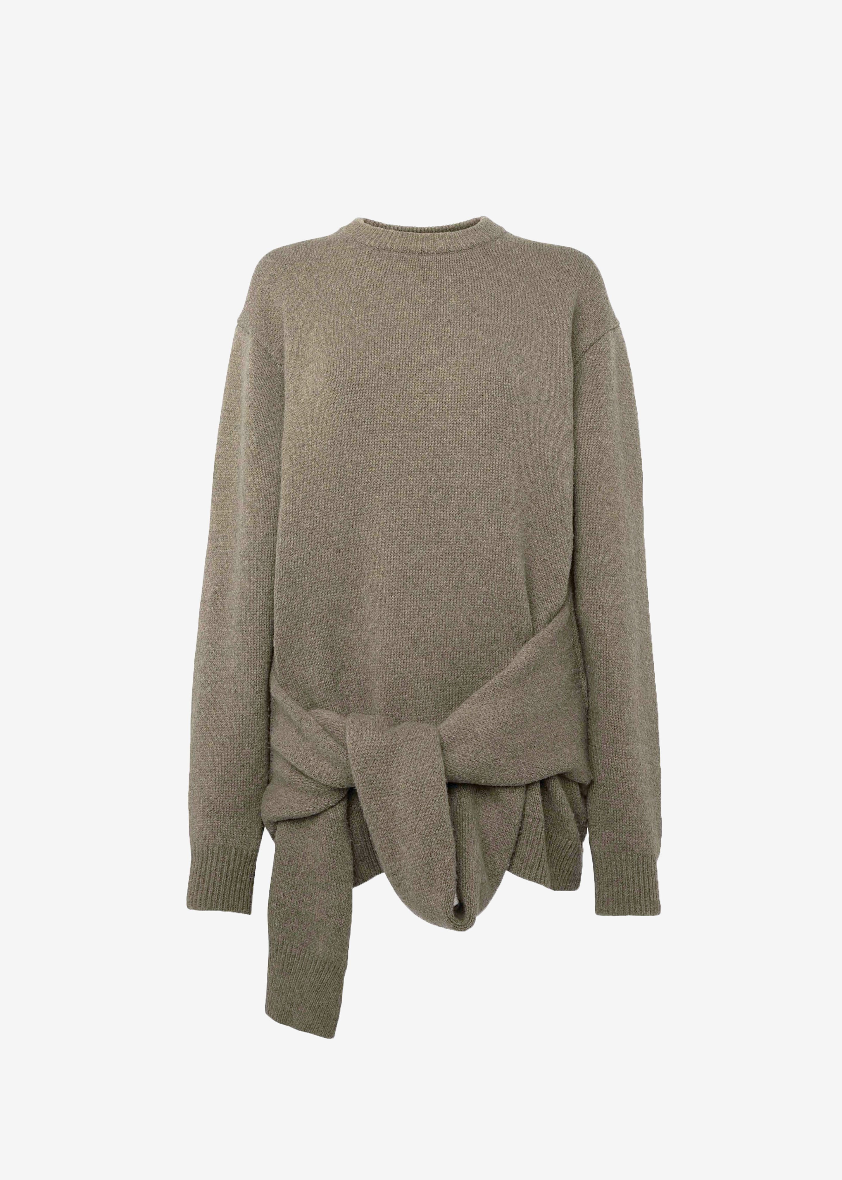 JW Anderson Draped Tie Front Jumper - Khaki - 7