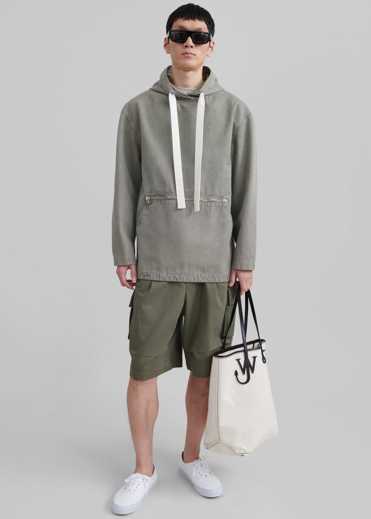 JW Anderson Garment Dye Hoodie - Grey - 1