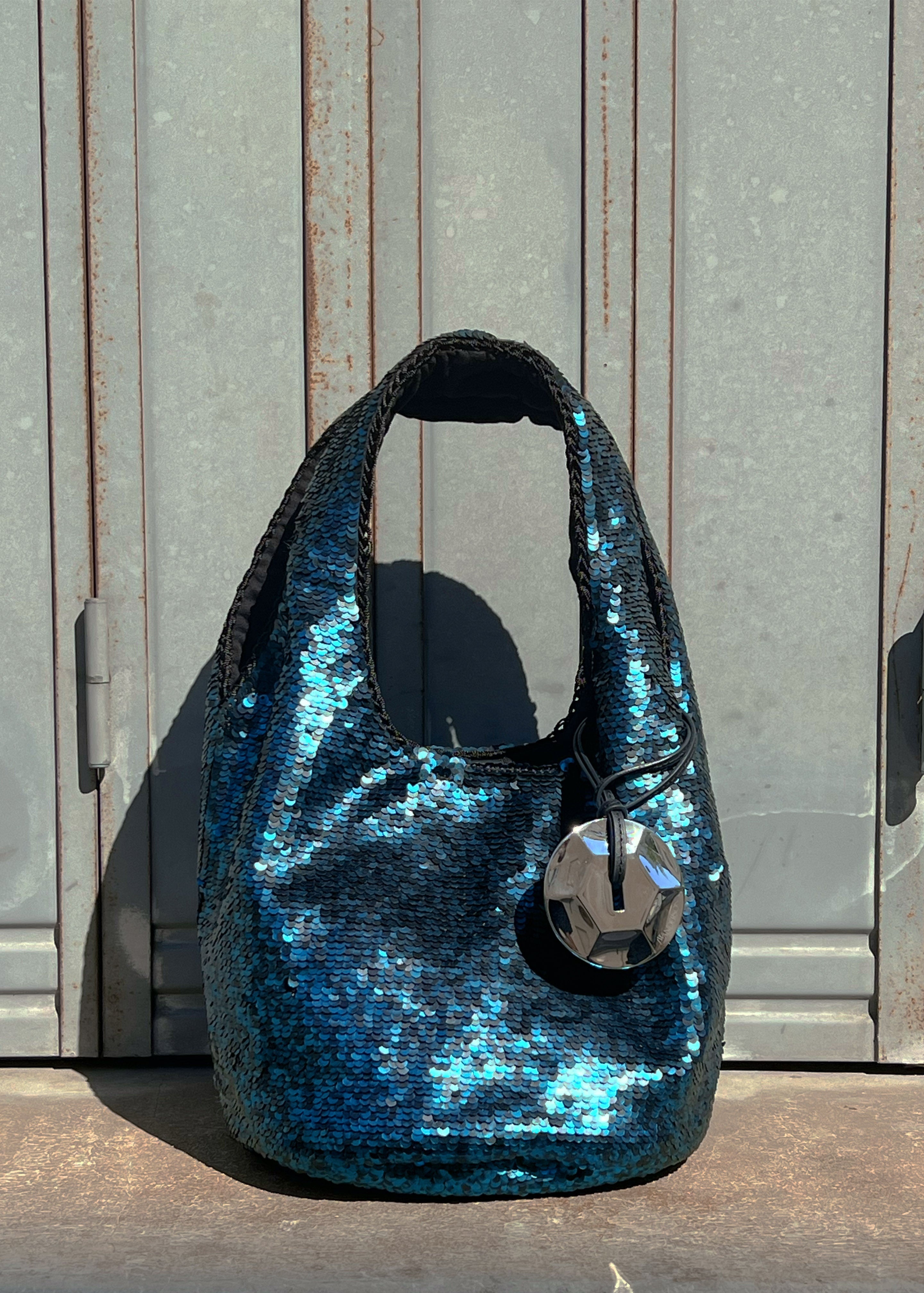 JW Anderson Mini Sequin Shopper - Dark Teal - 2