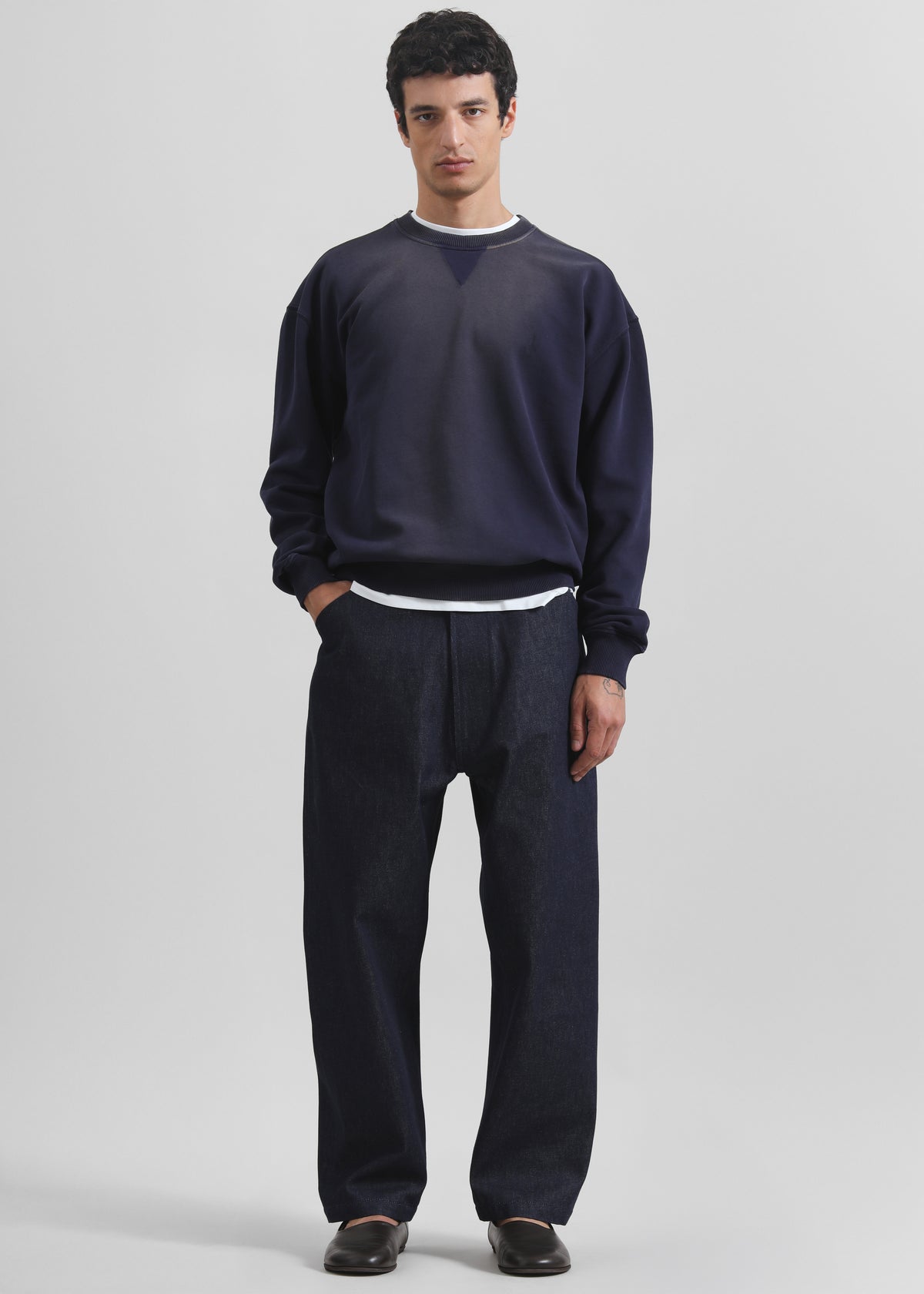 JW Anderson Oversized Anchor Logo Sweatshirt - Navy - 3