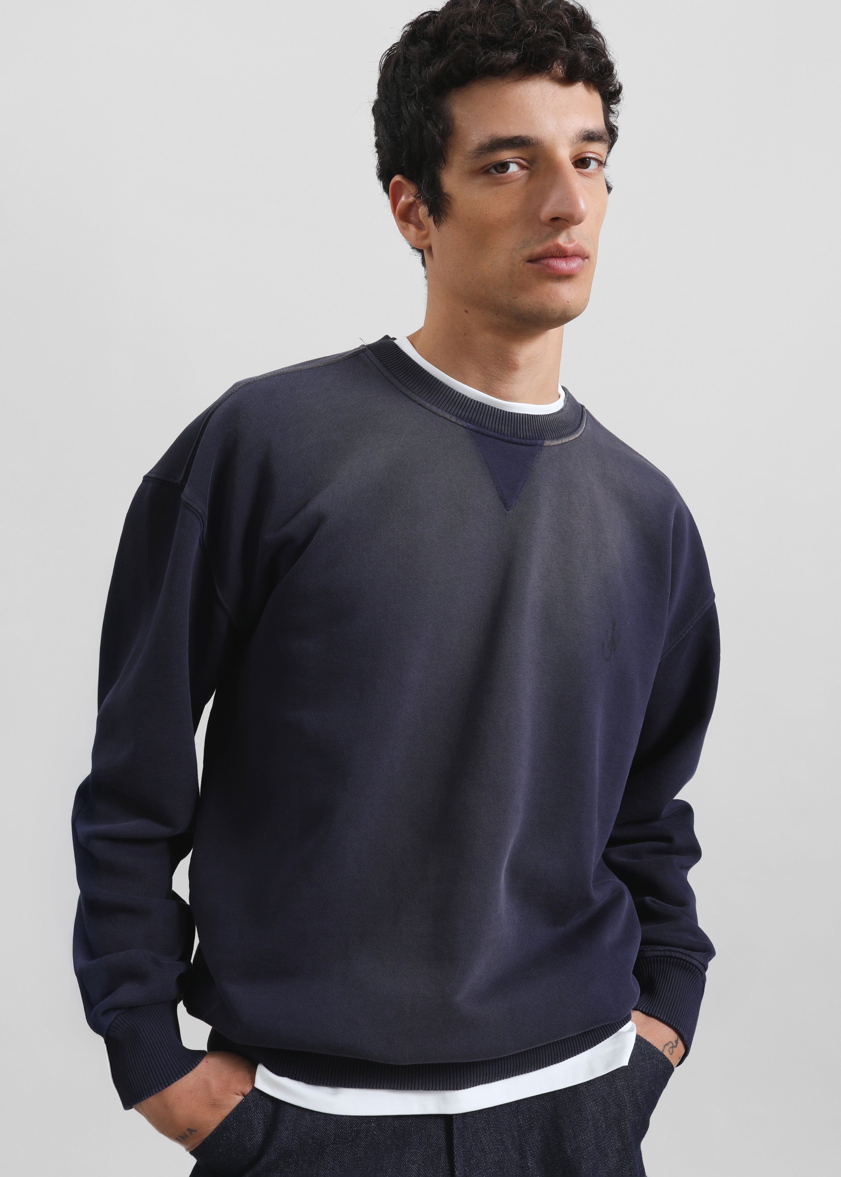 JW Anderson Oversized Anchor Logo Sweatshirt - Navy - 1
