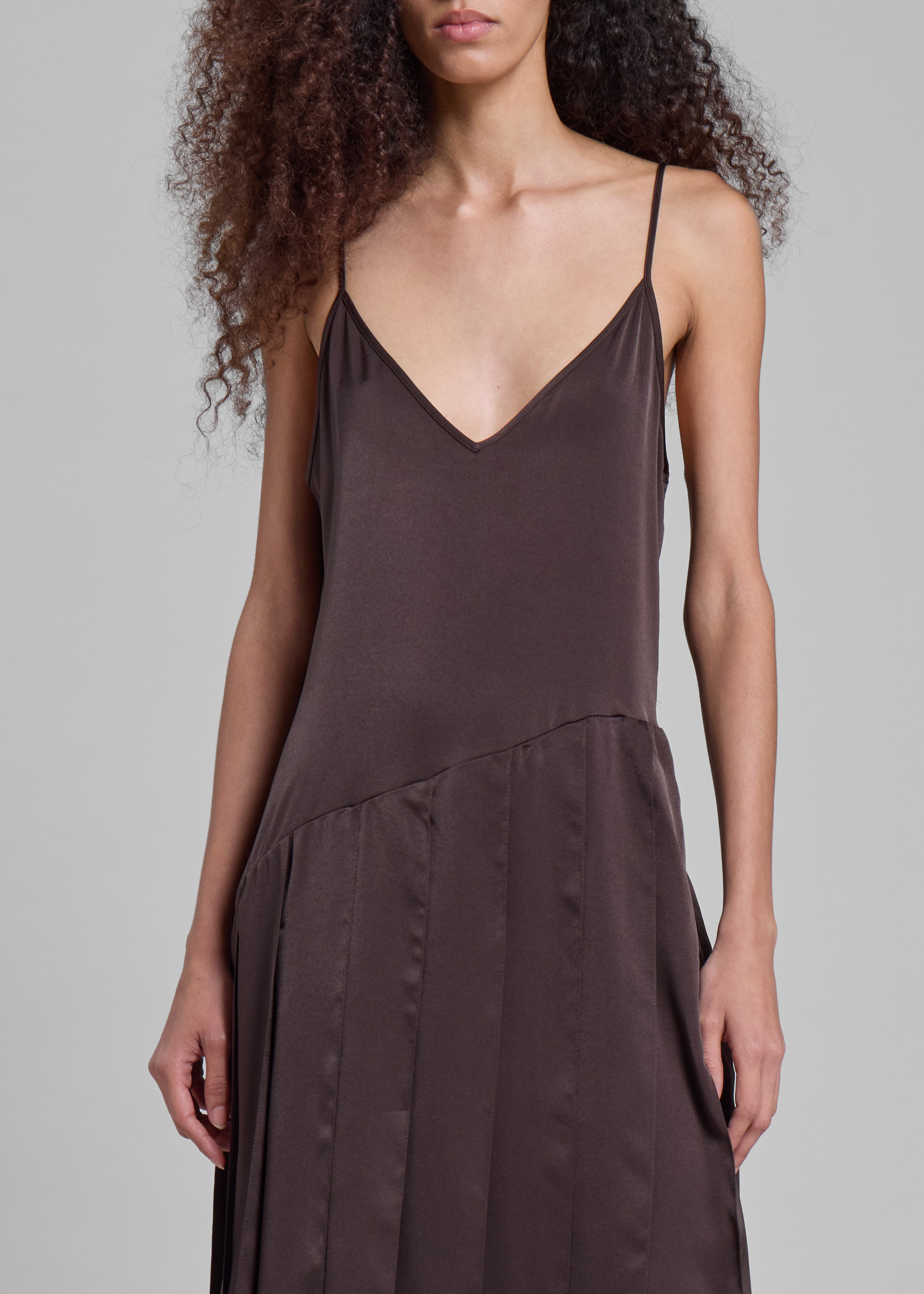 JW Anderson Ribbon Hem Strap Dress - Chocolate Brown - 4