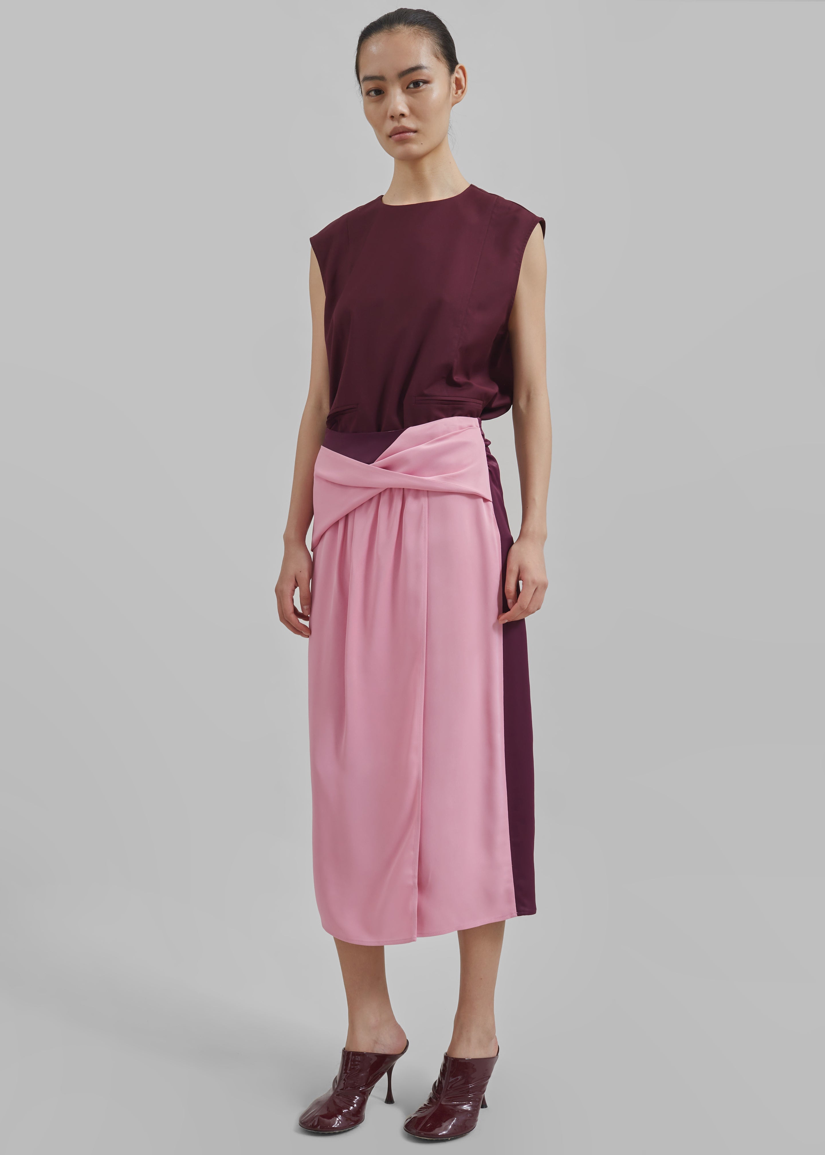 JW Anderson Twisted Midi Skirt - Bubblegum - 2