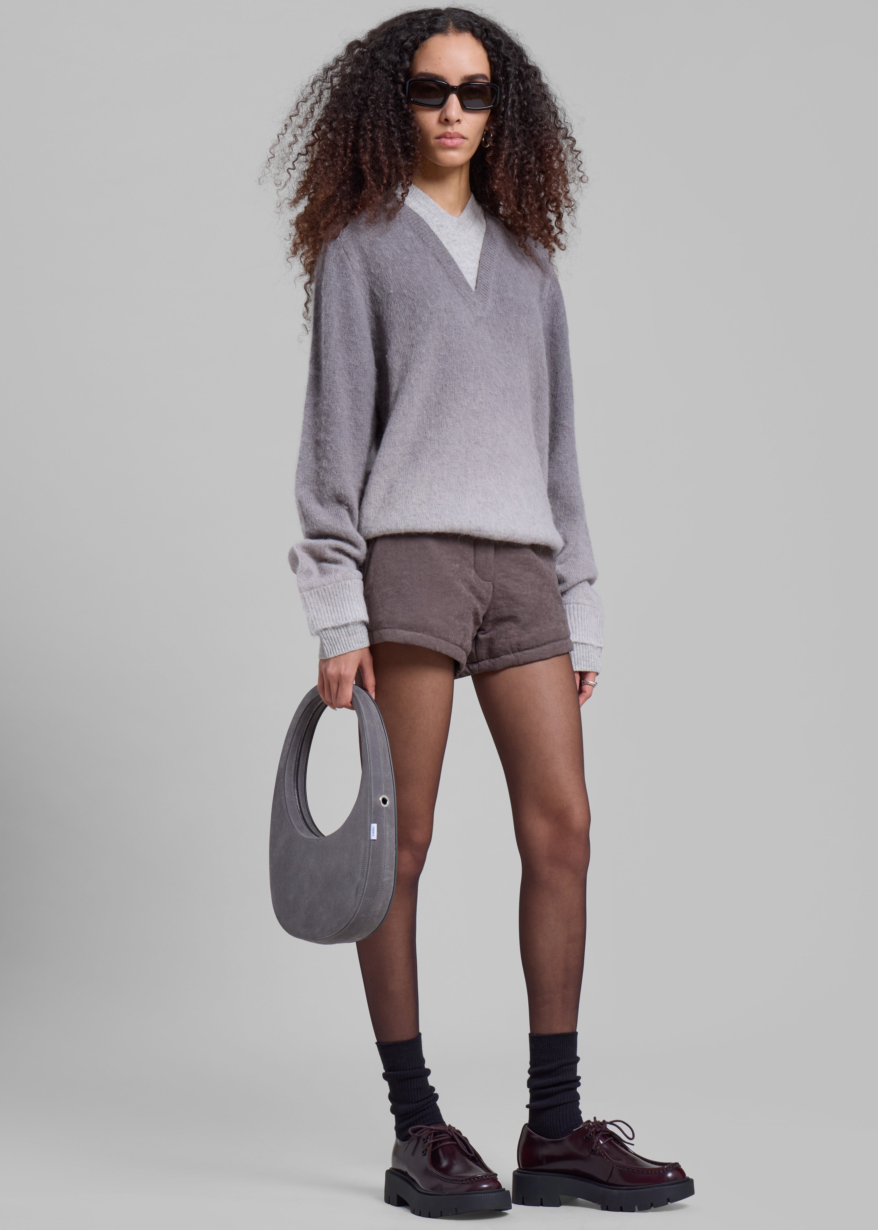 JW Anderson V-Neck Gradient Jumper - Dark Grey - 6