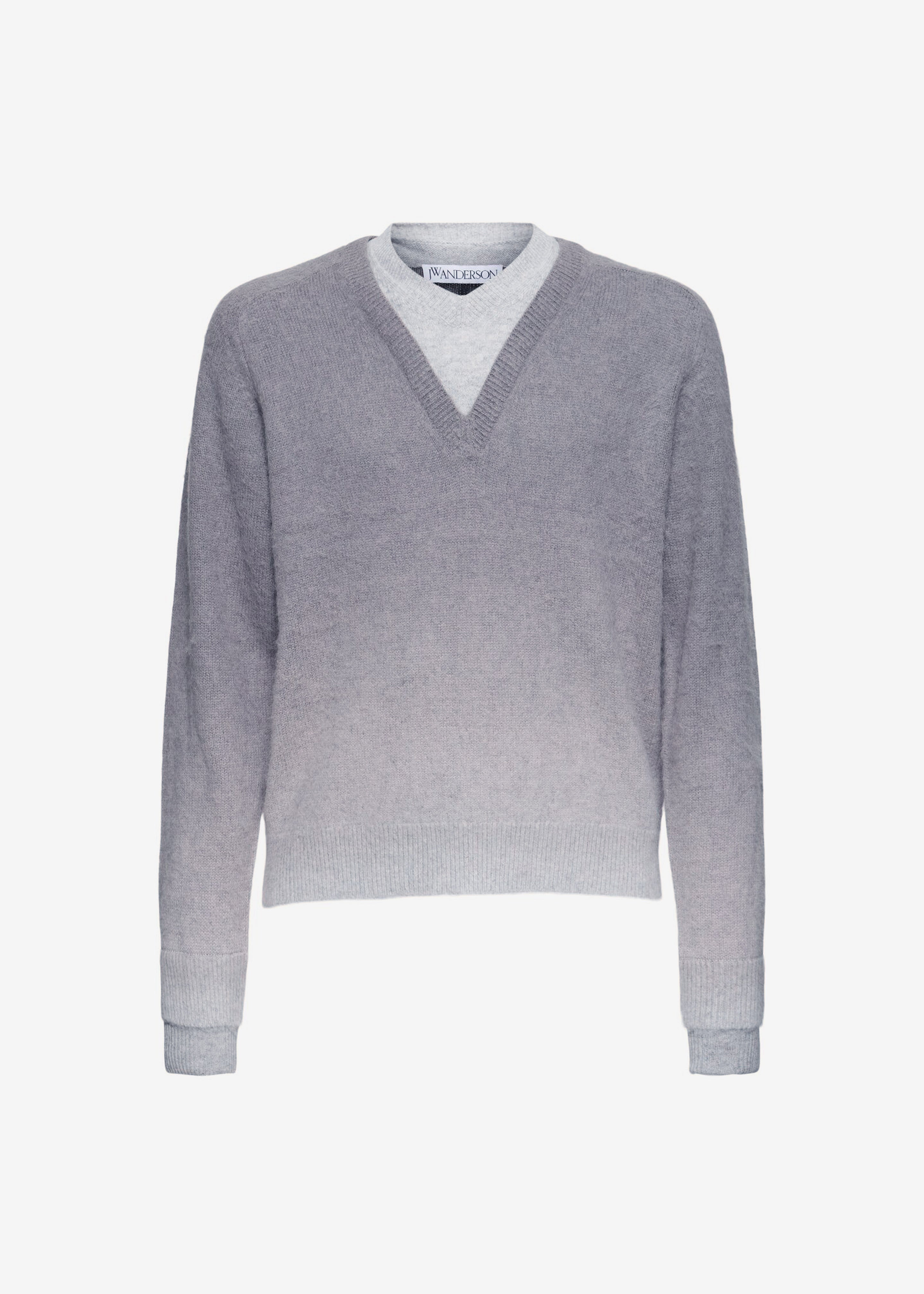 JW Anderson V-Neck Gradient Jumper - Dark Grey - 10