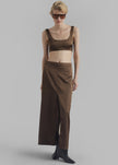 Kacey Satin Skirt - Brown