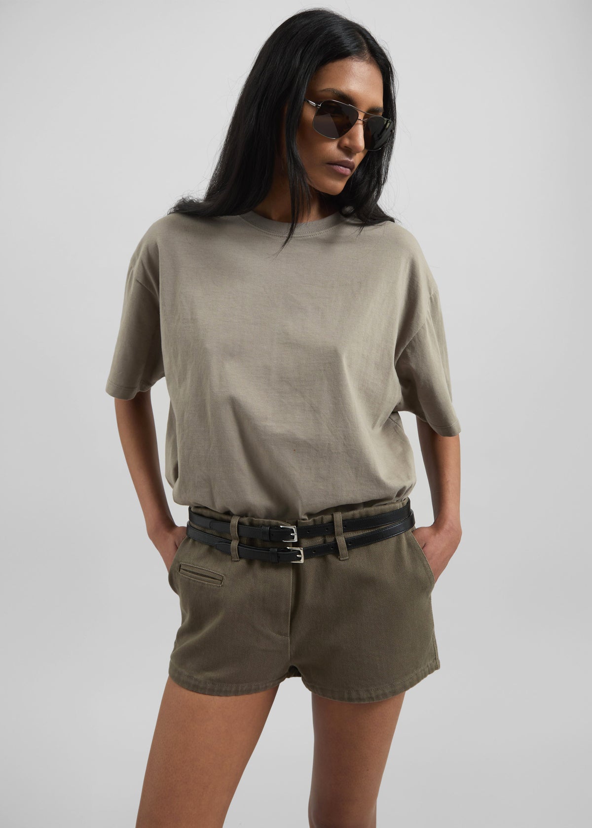 Kael Denim Shorts - Khaki - 1