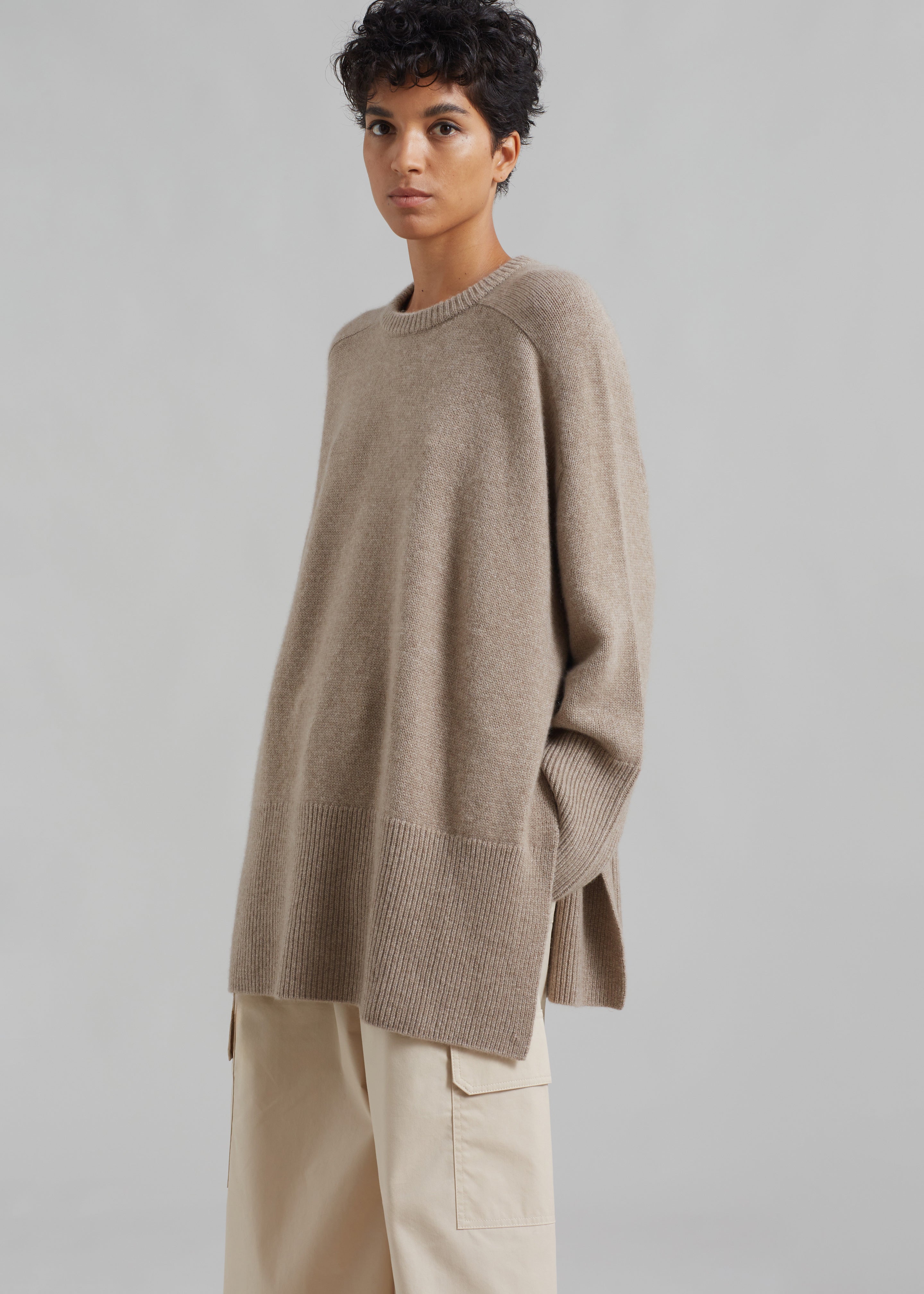 Kairon Cashmere Crewneck Sweater - Beige - 2