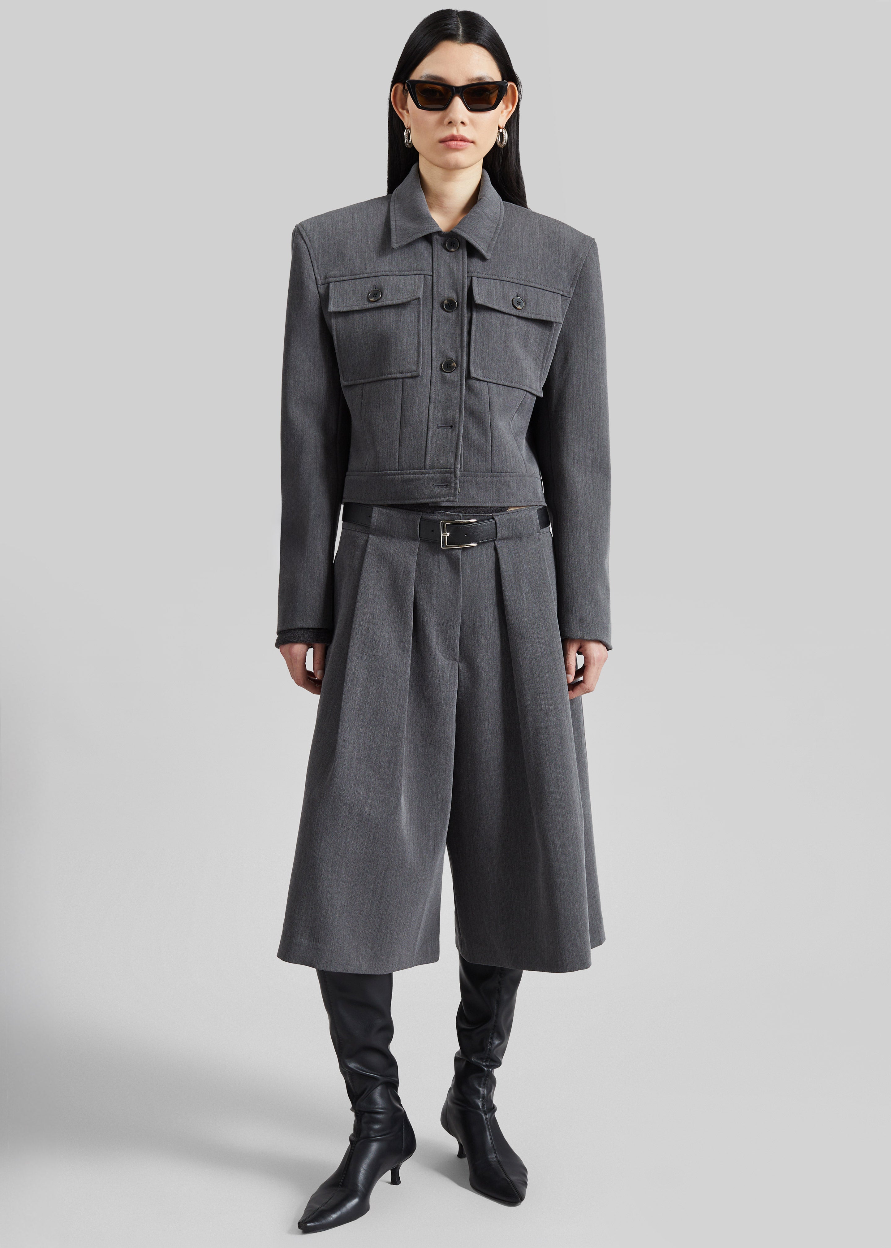 Kalvo Boxy Jacket - Dark Grey - 2