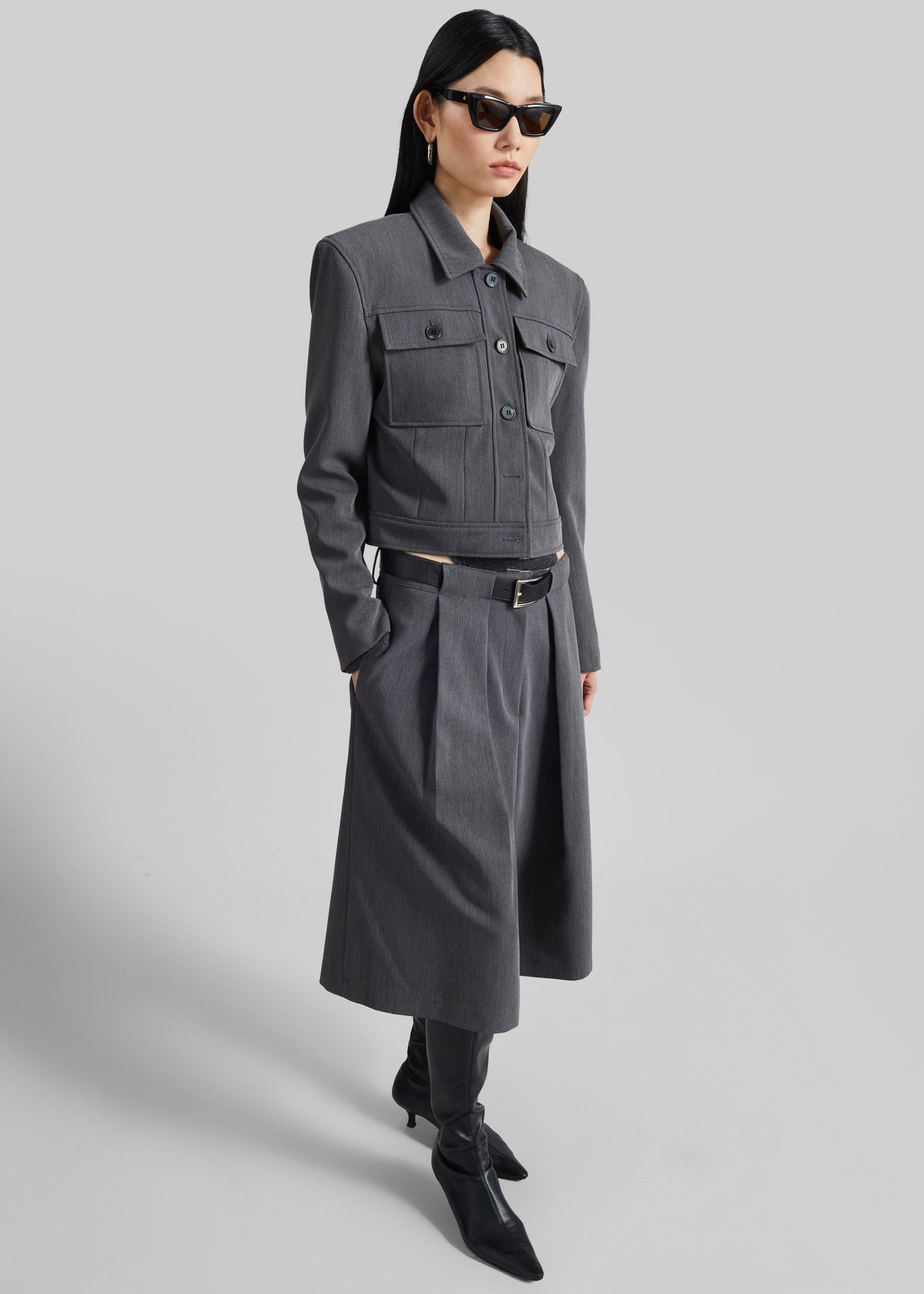 Kalvo Boxy Jacket - Dark Grey - 3